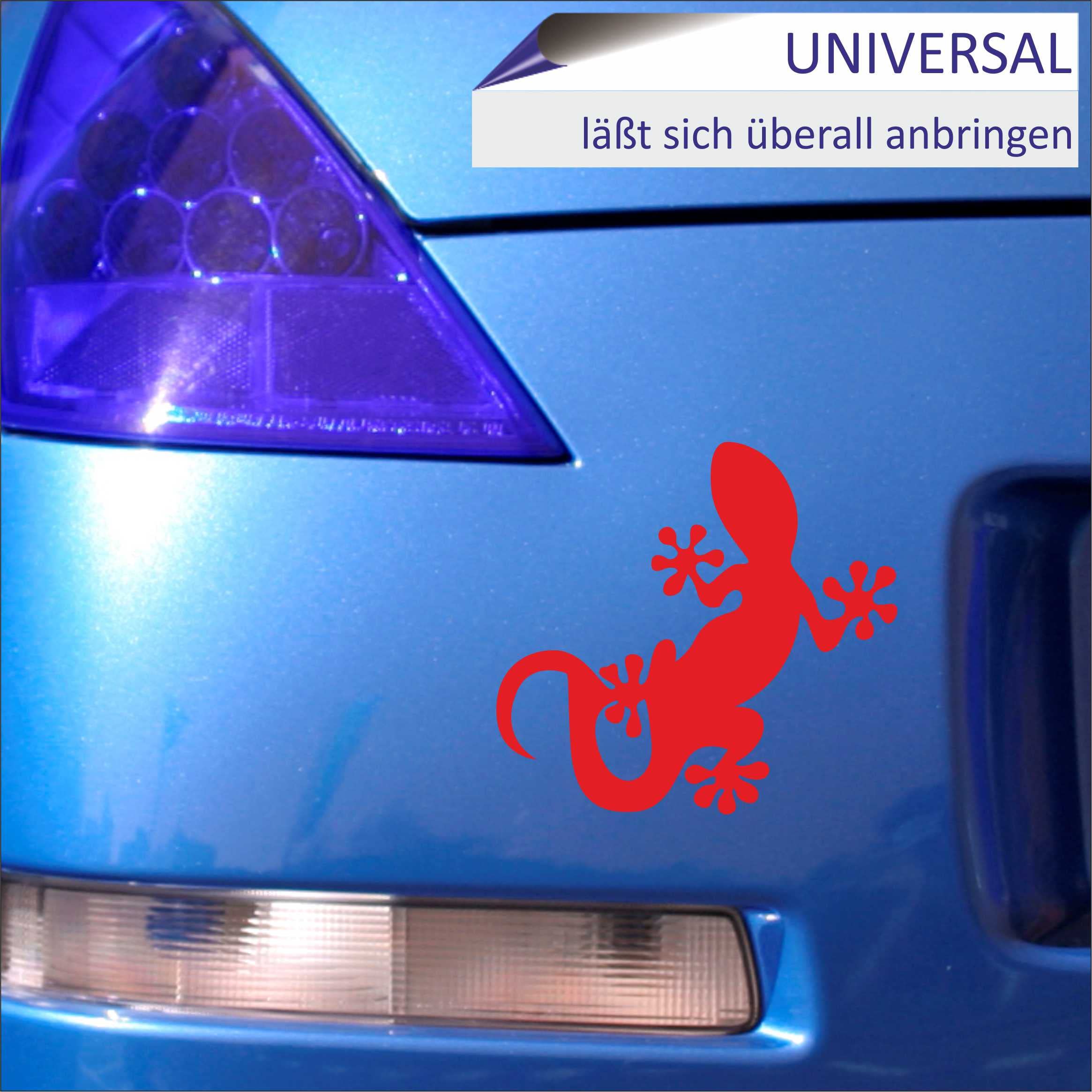 Adesivo INDIGOS UG Per Auto O Laptop - Sticker JDM Sagomato - Geco Lucertola In Bianco. Pellicola Tedesca Resistente Ai Raggi UV E All'Autolavaggio. Dimensioni 93mm X 88mm. - 2