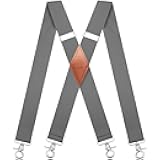 MENDENG Suspenders for Men Vintage Bronze Snap Hooks Adjustable Braces Groomsmen