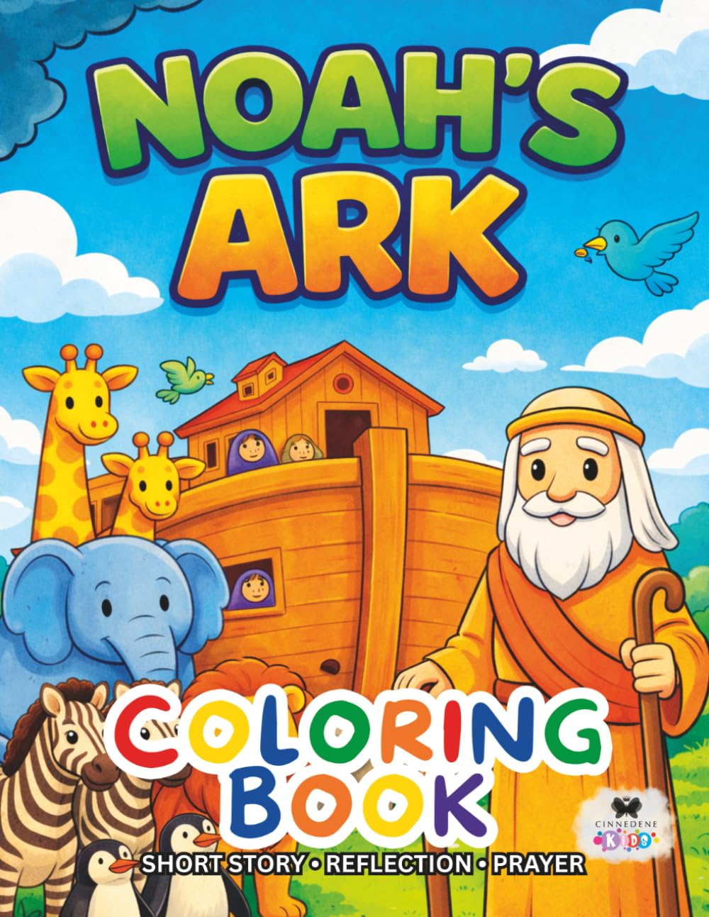 Noah’s Ark: A Short Illustrated Bible Story and Coloring Book for Children | 8.5 x 11 inches, 45 Pages | Single-sided coloring pages | Perfect for crayons and colored pencils