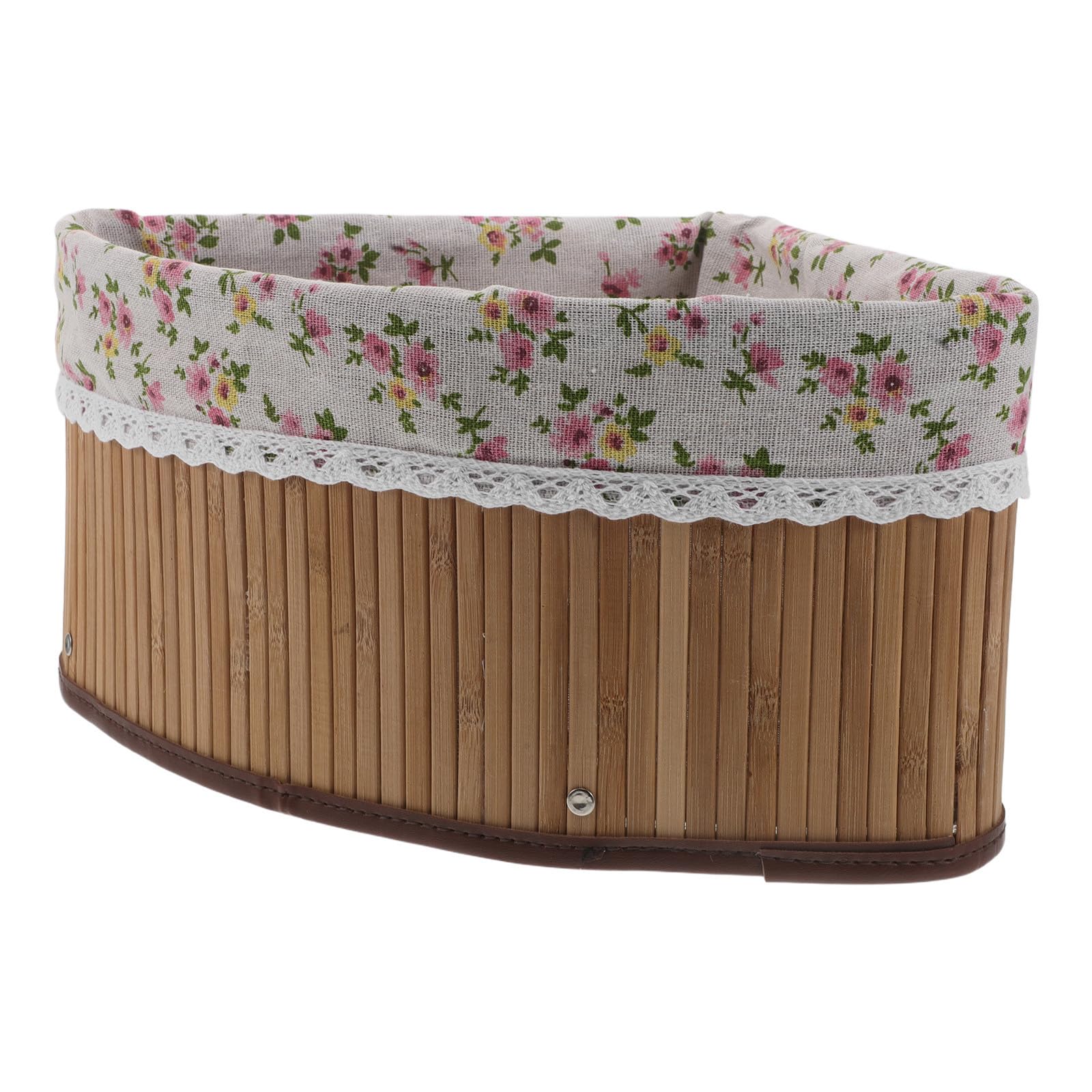 ifundom Cesta Triangular de Bambú Tejida a Mano con Forro Lavable, Duradera y Versátil para Almacenamiento en Encimeras y Sala de Estar