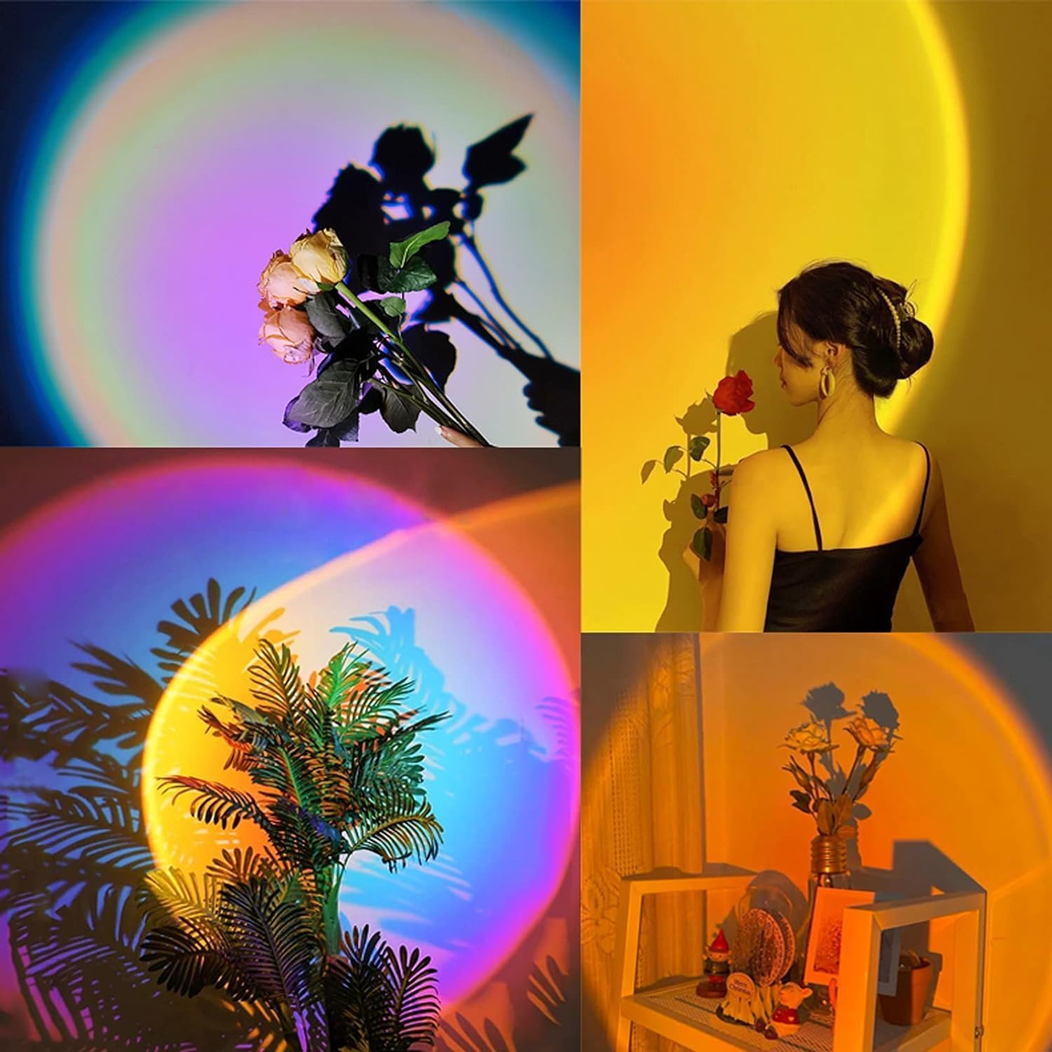 MoonlitDreams Sunset Projection Lamp with Remote | 16 Color Changing LED Night Light | 360° Rotating Mood Lamp for Bedroom, Photography, Parties, Home Decor (Multicolor, Plastic) - Image 5 thumbnail