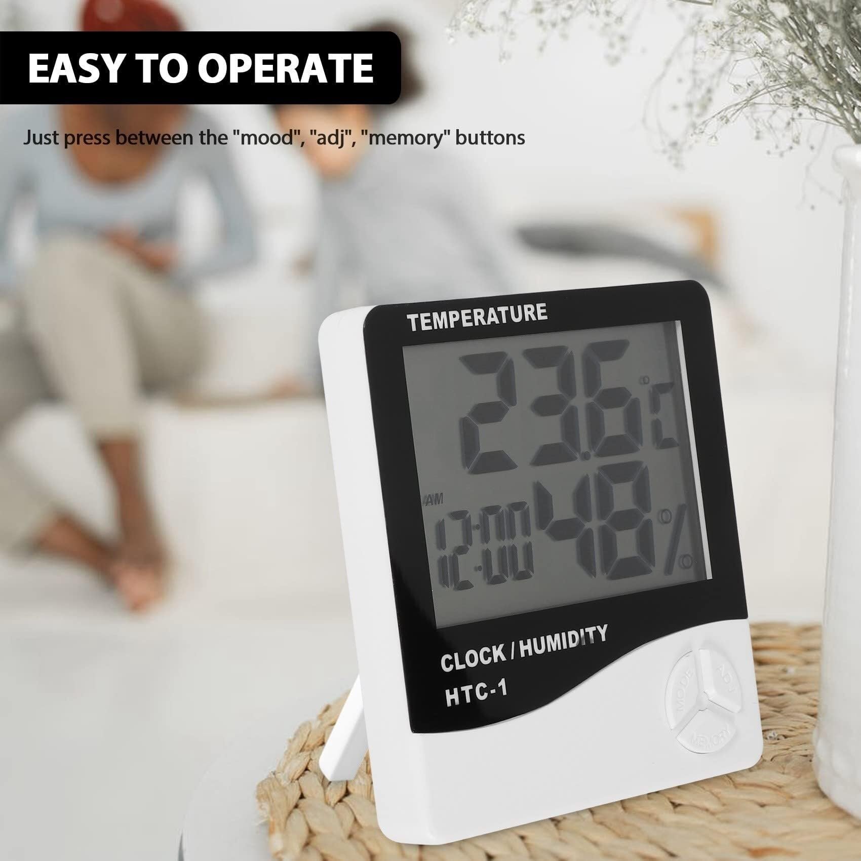 Cyfrowy LCD do użytku wewnątrz i na zewnątrz, elektroniczny miernik temperatury i wilgotności, termometr, higrometr, stacja pogodowa, budzik