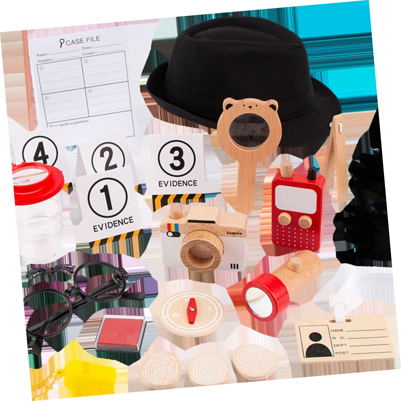 Alasum Kit Detective Ruolo Cosplay con Strumenti Simulati per Indagini per Sviluppare Collaborazione e nel Pretend Play