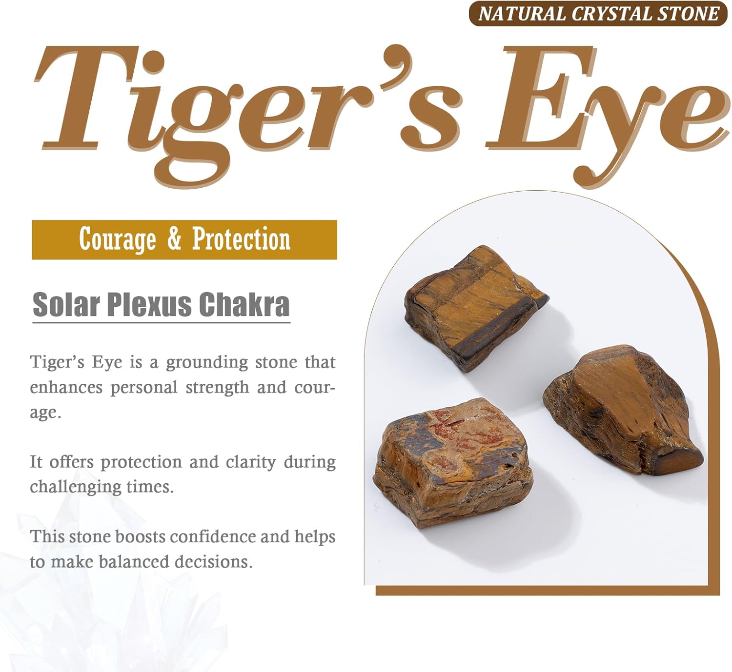 Nupuyai Pack of 2 Mini Carved Crystal Mushroom Figurine Pocket Stone for Anxiety Relax, Polished Mushroom Sculpture Decor for Garden Home, 1.1-1.2'', Tiger's Eye