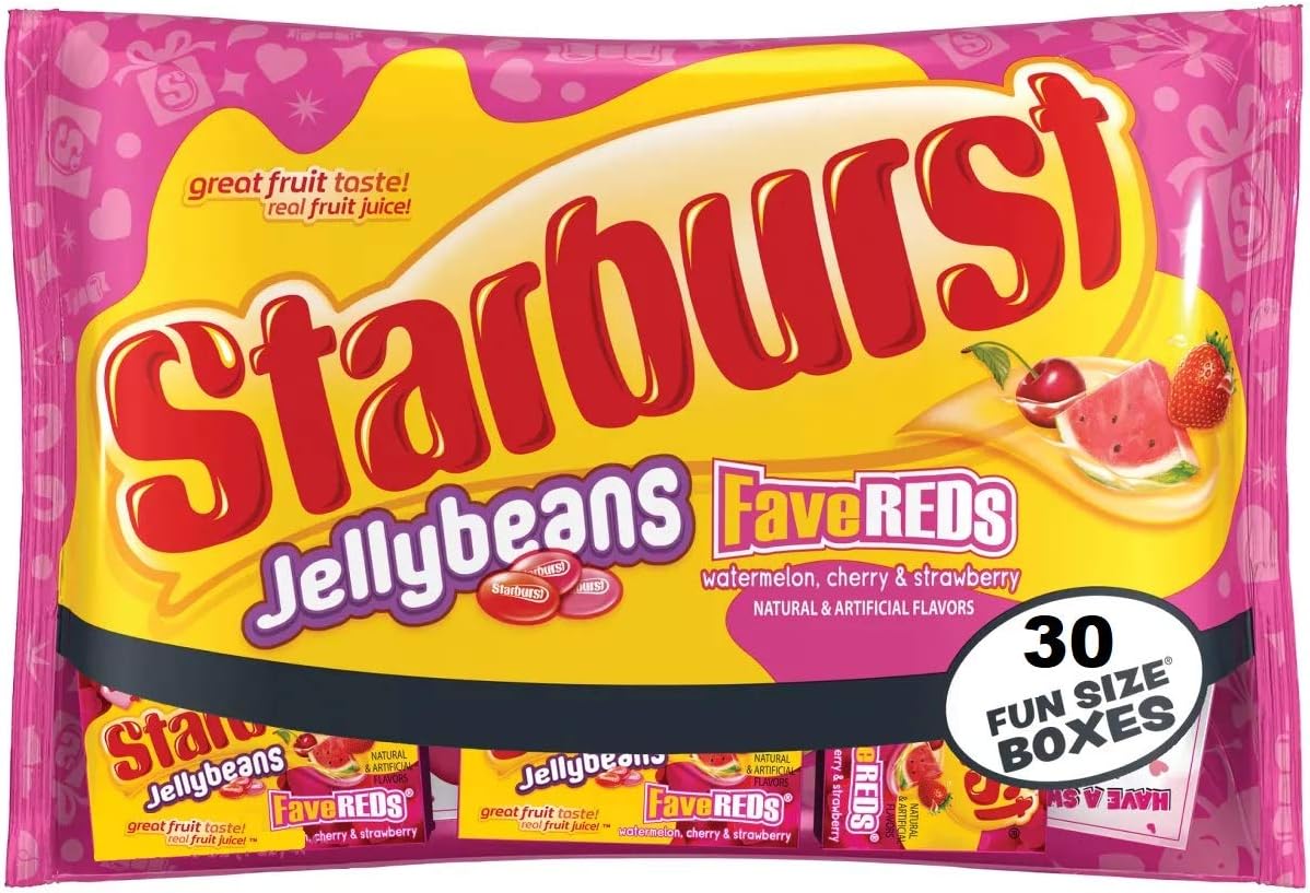 Starburst Jellybeans FaveREDS Valentine's Day Exchange Kit - 15oz (30 Fun Size Boxes)