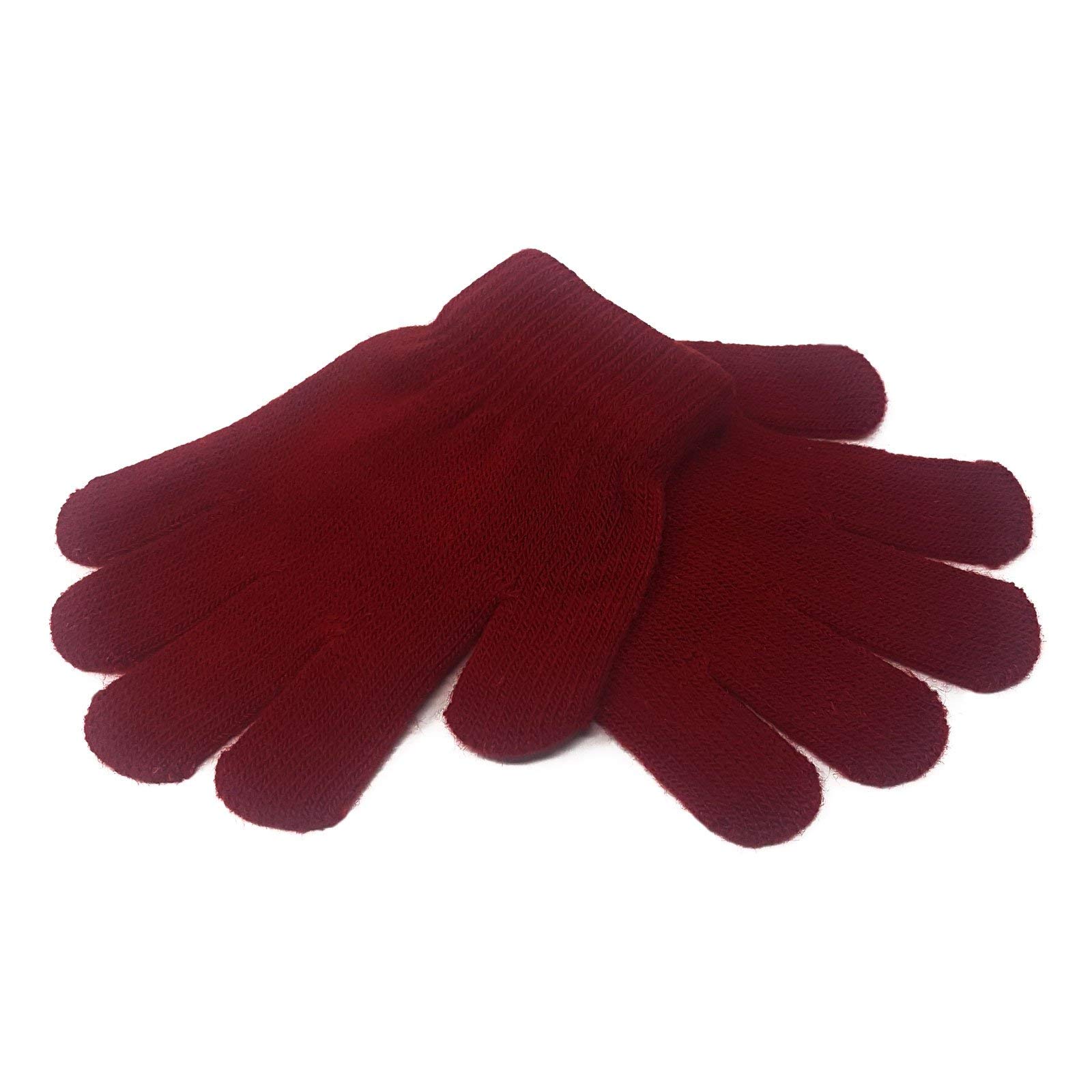 Ws Uk Unisex Kids Burgundy Kids Magic Winter Gloves [Burgundy]