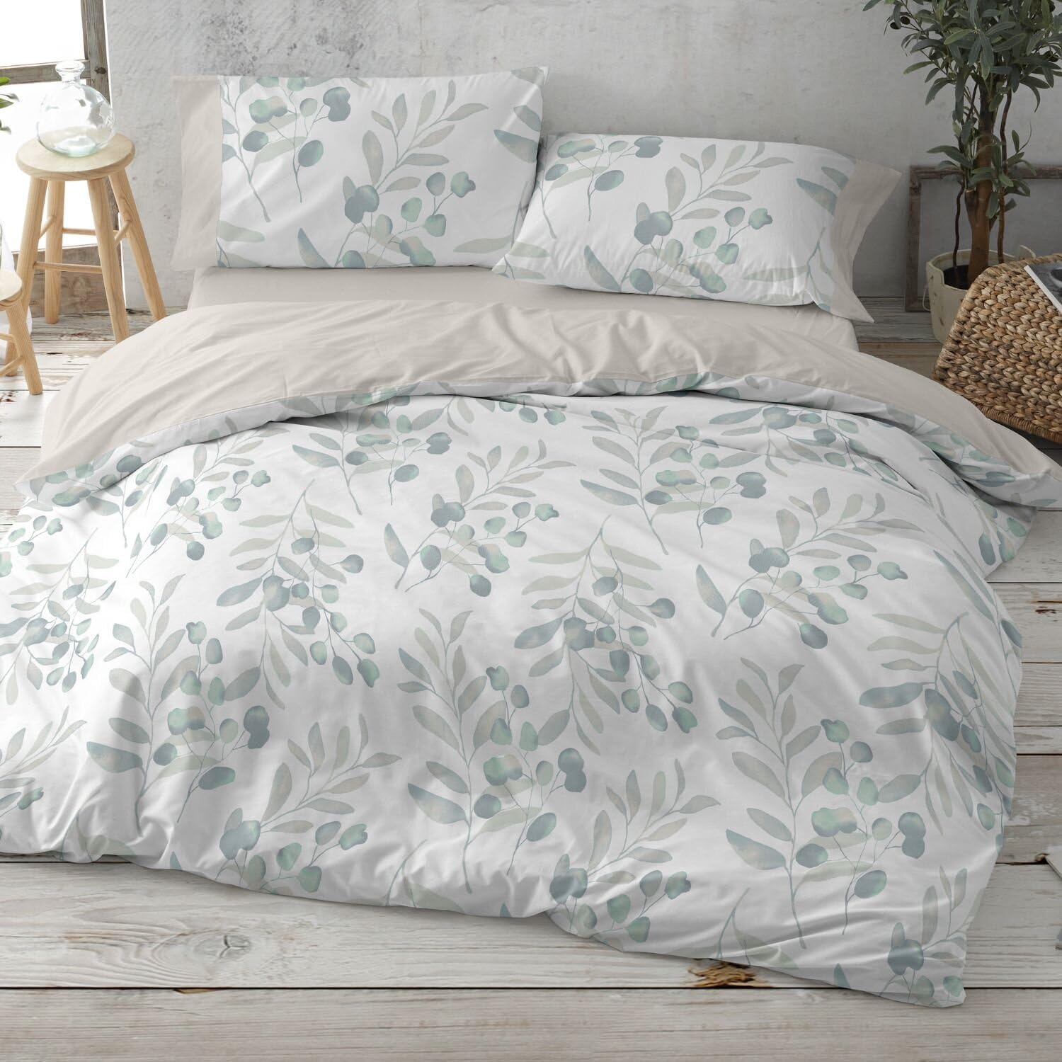 Burrito Blanco | Fundas nórdicas de Franela | Cama de 150 a 160cm. (+Medidas Disponibles) | Diseño 574 | Color Turquesa (150-160x190/200cm.)