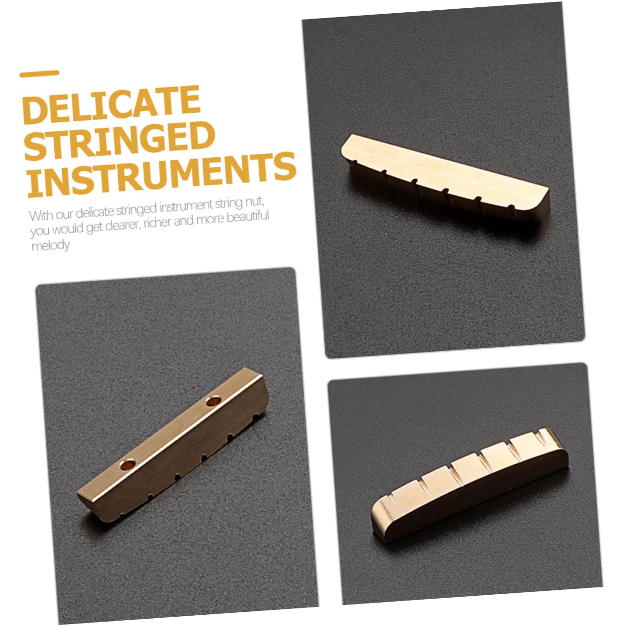 ibasenice 3pezzi Capotasto Ottone Per Chitarra Elettrica Facile Da Installare Accessorio Per Strumenti Corda Design Compatto e Pratico