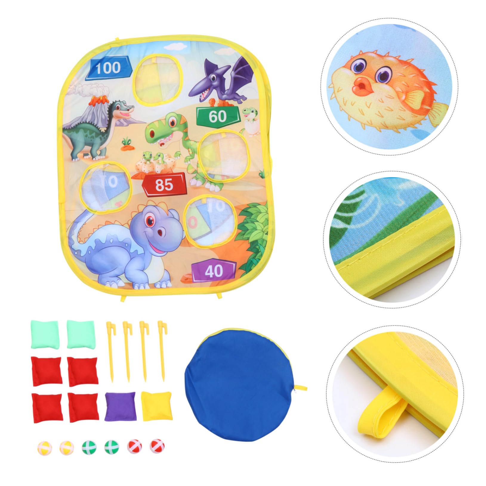 Gioco Sabbia Dinosauro in Stoffa per Ragazzo Ragazza | Bersaglio Pieghevole, Doppia Faccia, Gioco Genitori-figli, Uso Esteso Indoor e Outdoor