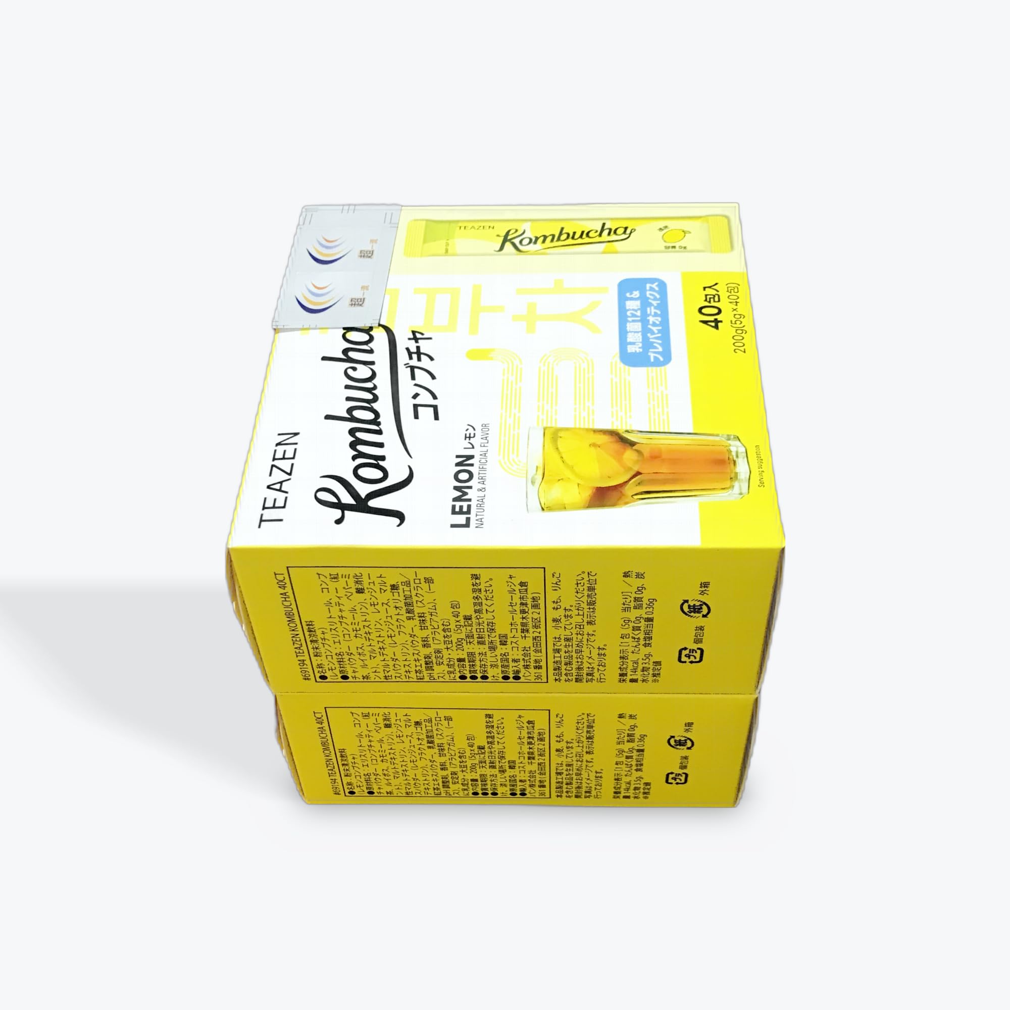 Amazon.co.jp: コンブチャ レモン味 5g×40包 200g×2箱セット : 食品