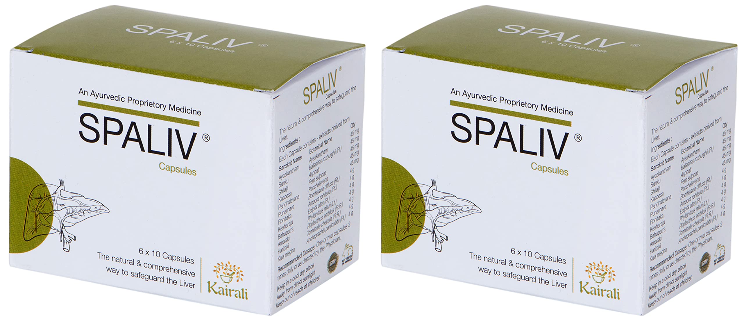 Kairali Spaliv Capsules - The natural & comprehensive way to safeguard the Liver Pack of 2 (6 x 10 Capsules)-picture-19