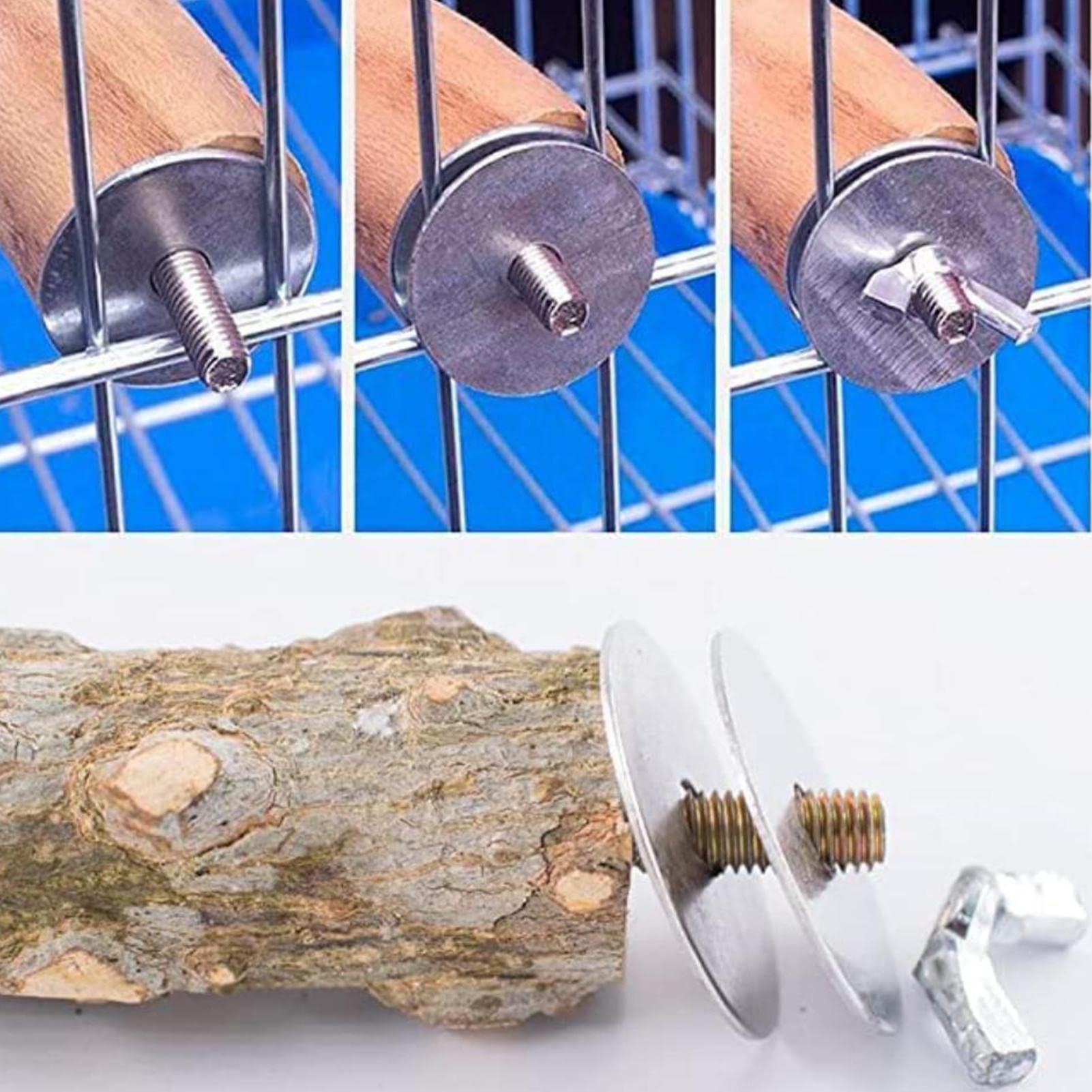 Amazon.co.jp: 鳥かご止まり木ネジ | ダブルヘッドケージ飼育