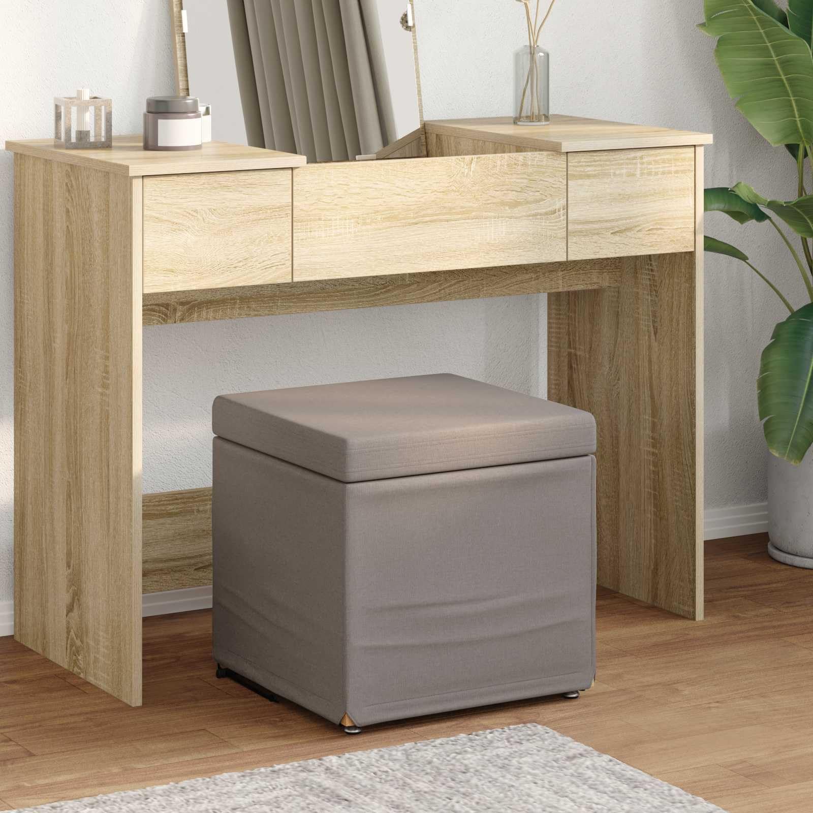 Tabouret de bar en tissu et bois compressé 41 cm