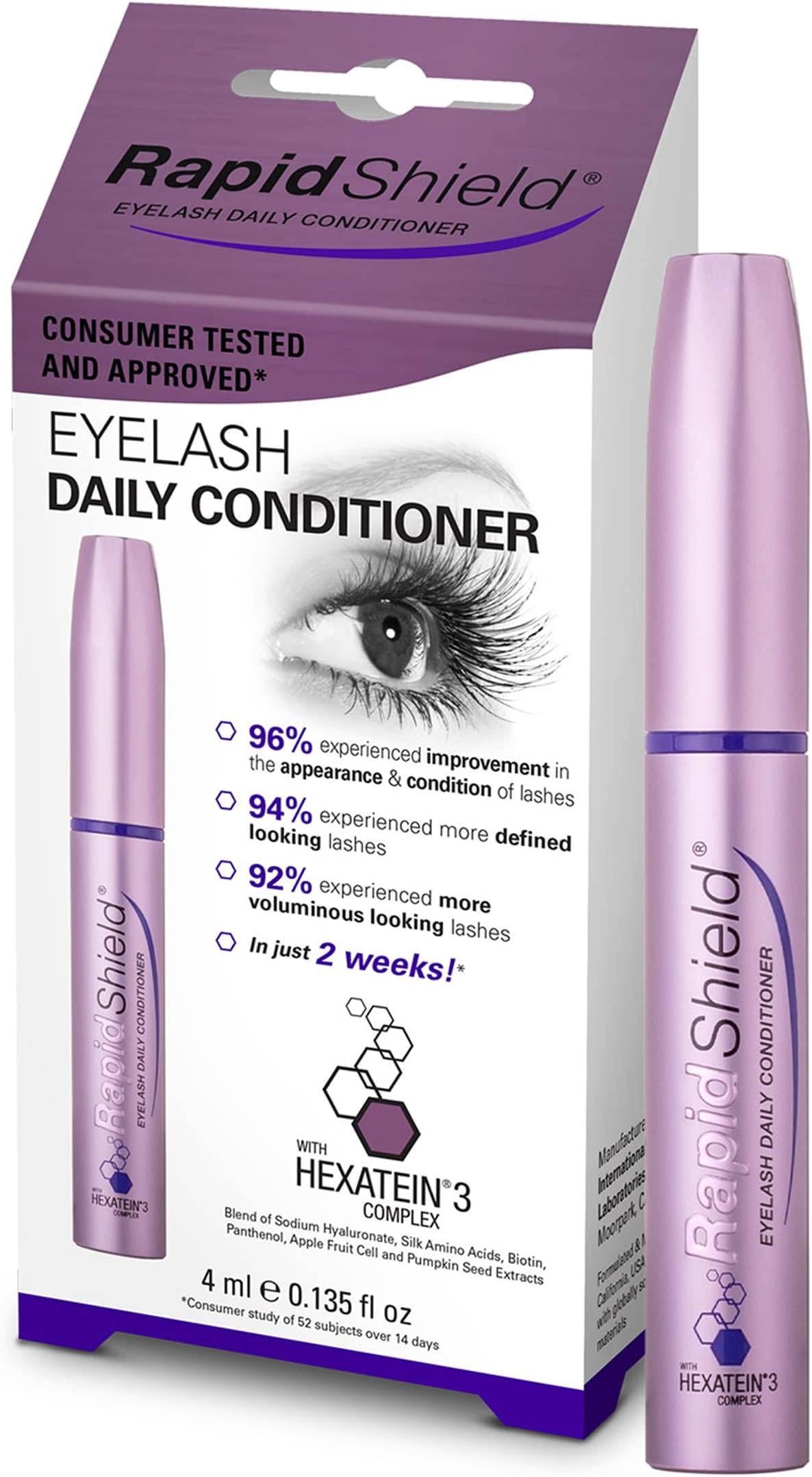 RapidShield Eyelash Daily Conditioner, Hexatein 3 Complex, 4 ml (Pack of 1)