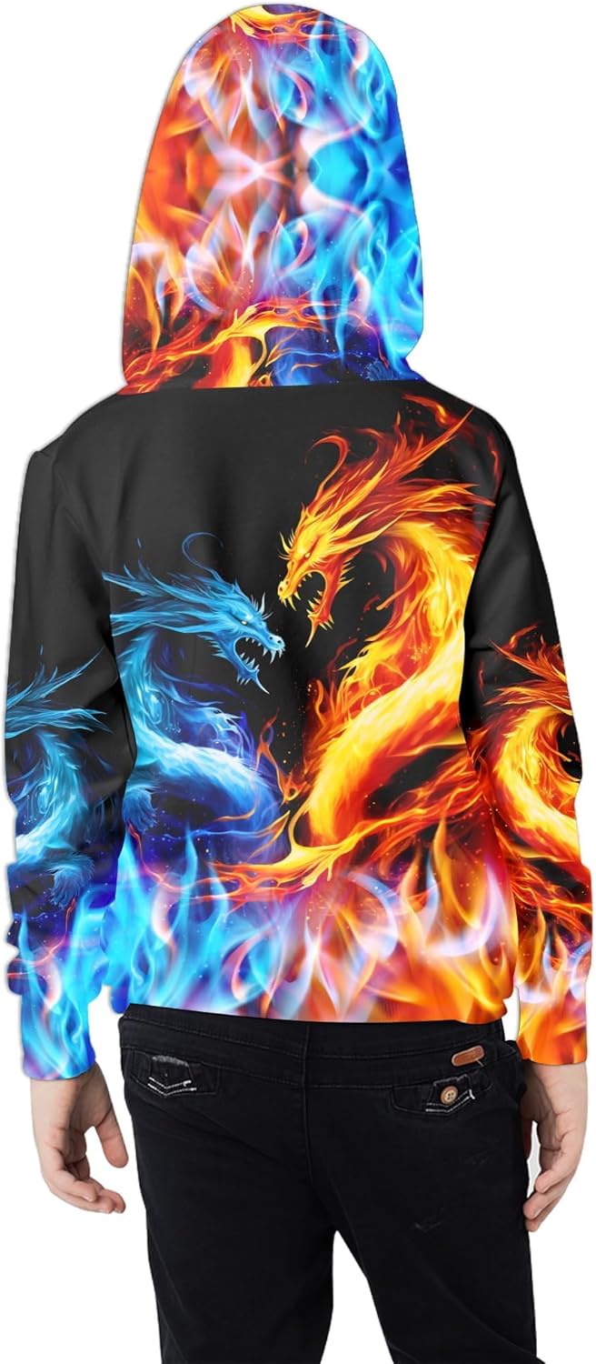 Boys Girls 3D Graphic Hoodies Cool Casual Pullover Hooded Sweatshirts With Big Pocket for Kids - Image 4