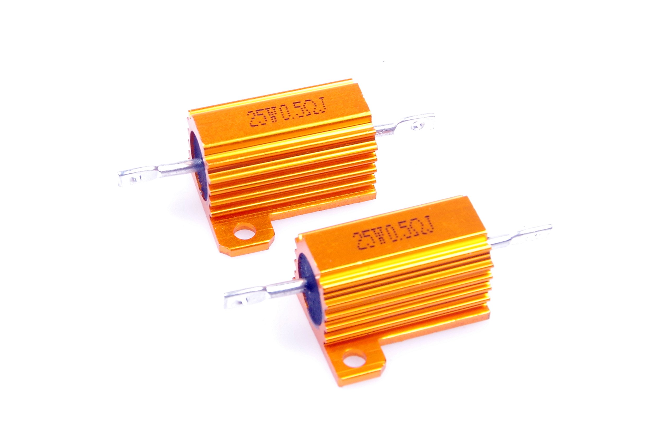 LM YN 25 Watt 0.5 Ohm 5% Wirewound Resistor Electronic Aluminium Shell Resistor Gold (Pack of 2)