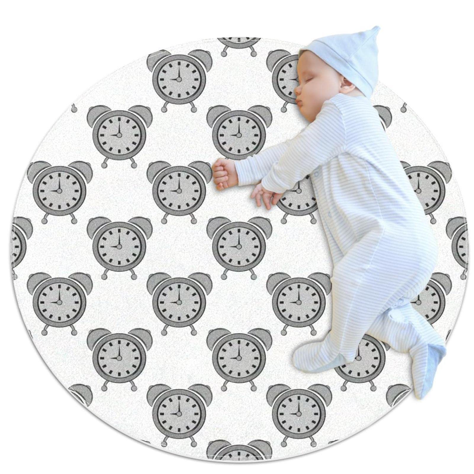 Tapis rond antidérapant de 100 cm aux finitions soignées