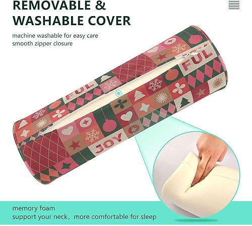 Miniatura 3 de JUNZAN Christmas Ornament Elements Bolster Pillows for Bed Therapeutic Neck Roll Pillow Round Pillow Form for Cervical Support Cushion Insert