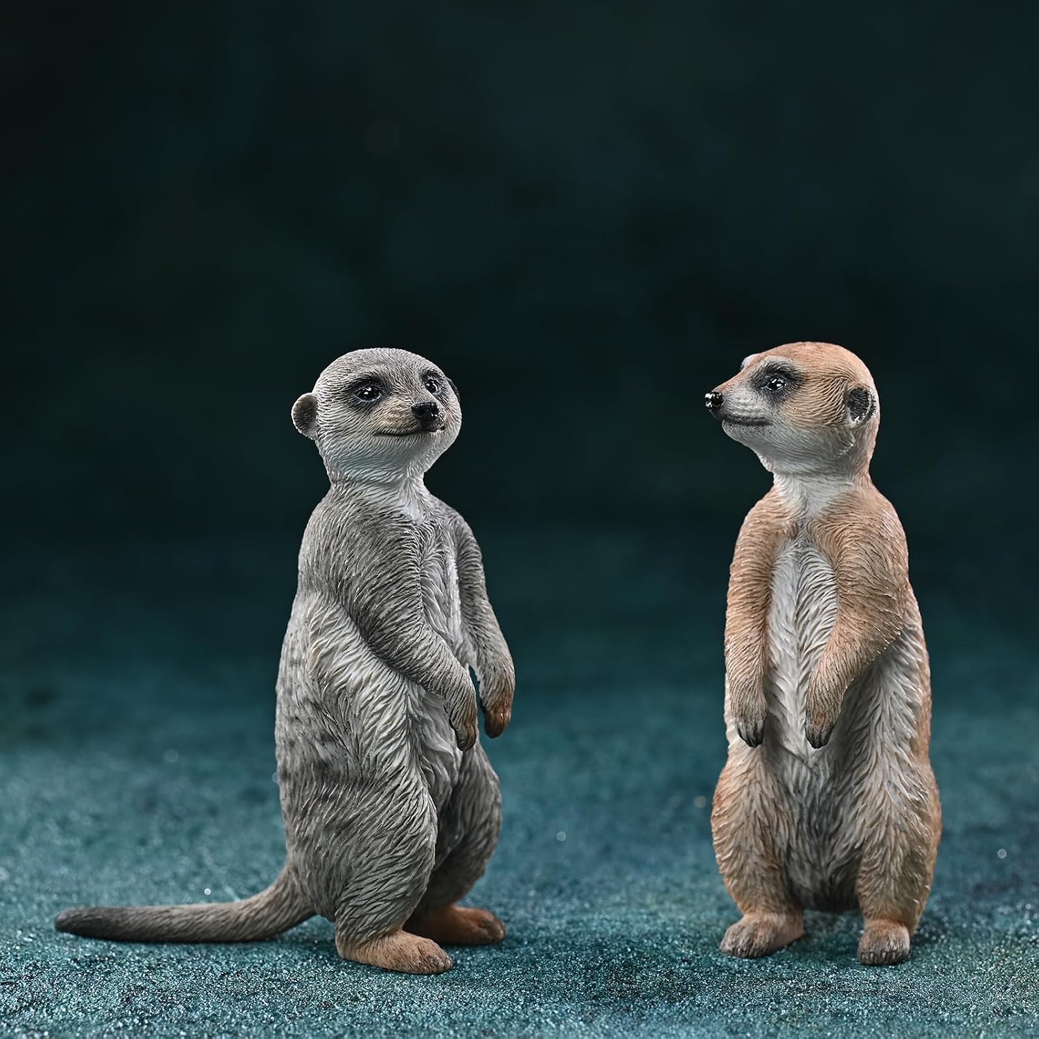 MMOS X JXK Meerkat Statue Wildlife for Home Decor, Durable Polyresin with Intricate Details, Animal Sculpture Gifts for Men Dad Birthday