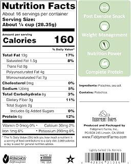 Fiddyment Farms Jumbo Lightly Salted Pistachio Kernels - 1 lb California Grown, Gluten-Free, Resealable Bag