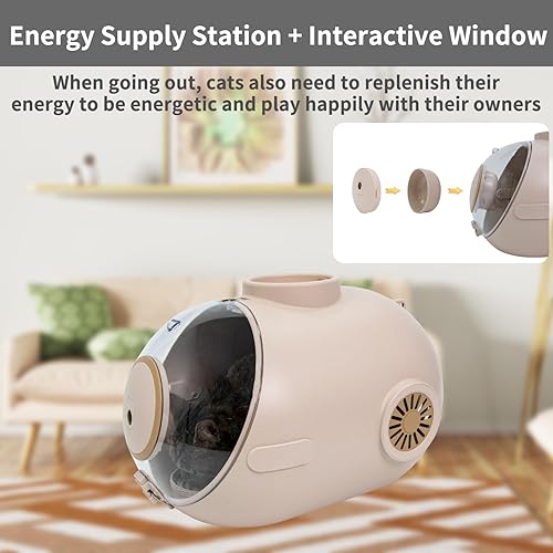 Miniatura 5 de Mochila para gatos y mascotas, mochila submarina transpirable para gatos, cápsula espacial, perros y gatos pequeños y medianos con ventilación para