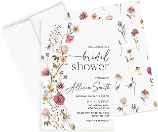10 Bridal Shower Invite Ideas That Set The Tone For A Beautiful Day 101 All Ewired Up Personalized Printed Watercolor Wildflower Bridal Shower I...