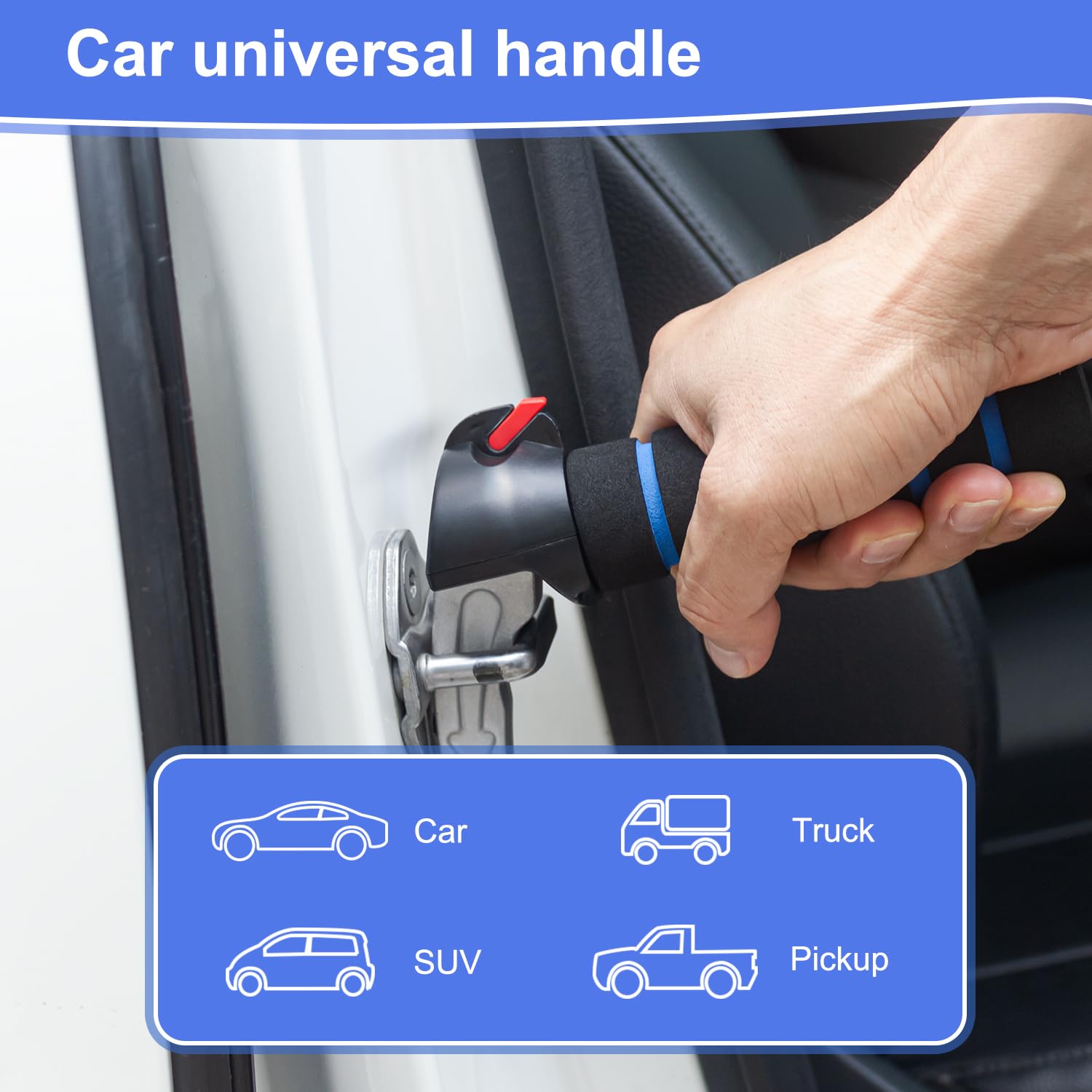 TONINT Maniglia per porta auto 3 in 1 per anziani, maniglia per porta auto per disabili, supporto multifunzione per porta auto, chiavistello per anziani e disabili