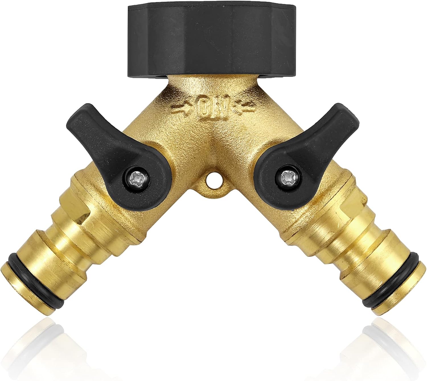 Kamtop 2 Way Brass Tap，Hose Connectors double hose connector Outdoor Tap 3/4‘’ Brass Connector