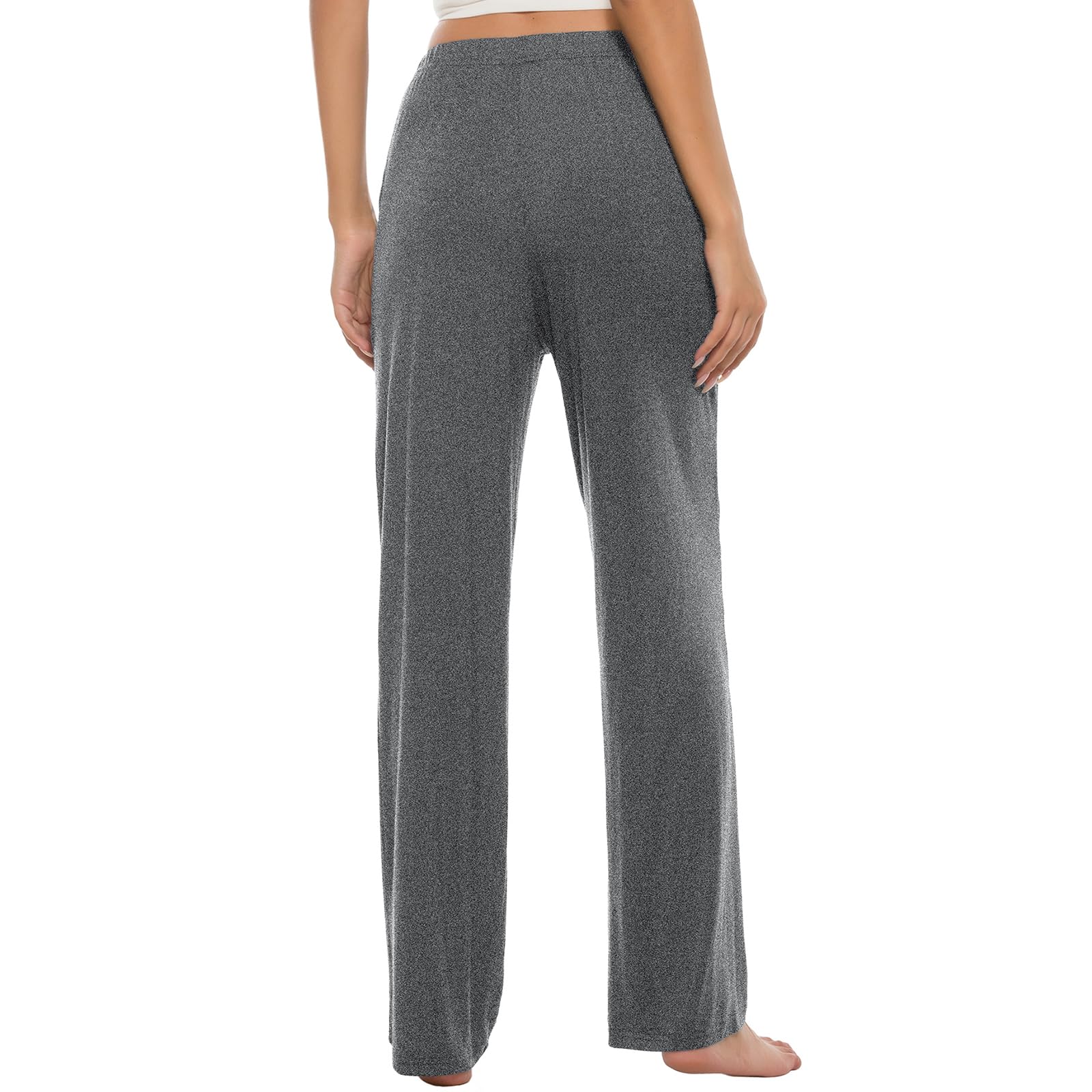 MoFiz Femme Bas de Pyjama Doux Pantalon Long d'Intérieur Décontracté Vêtements de Nuit Dormir avec Poches