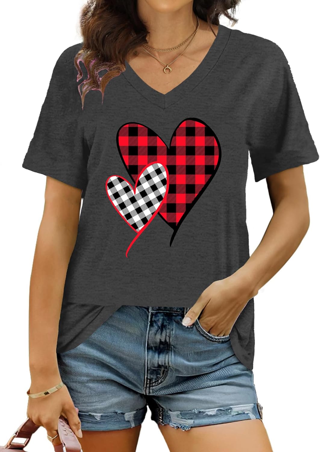 Valentine Shirts for Women Love Heart T Shirt Long Sleeve Valentines Gift Shirt Casual Tee Tops