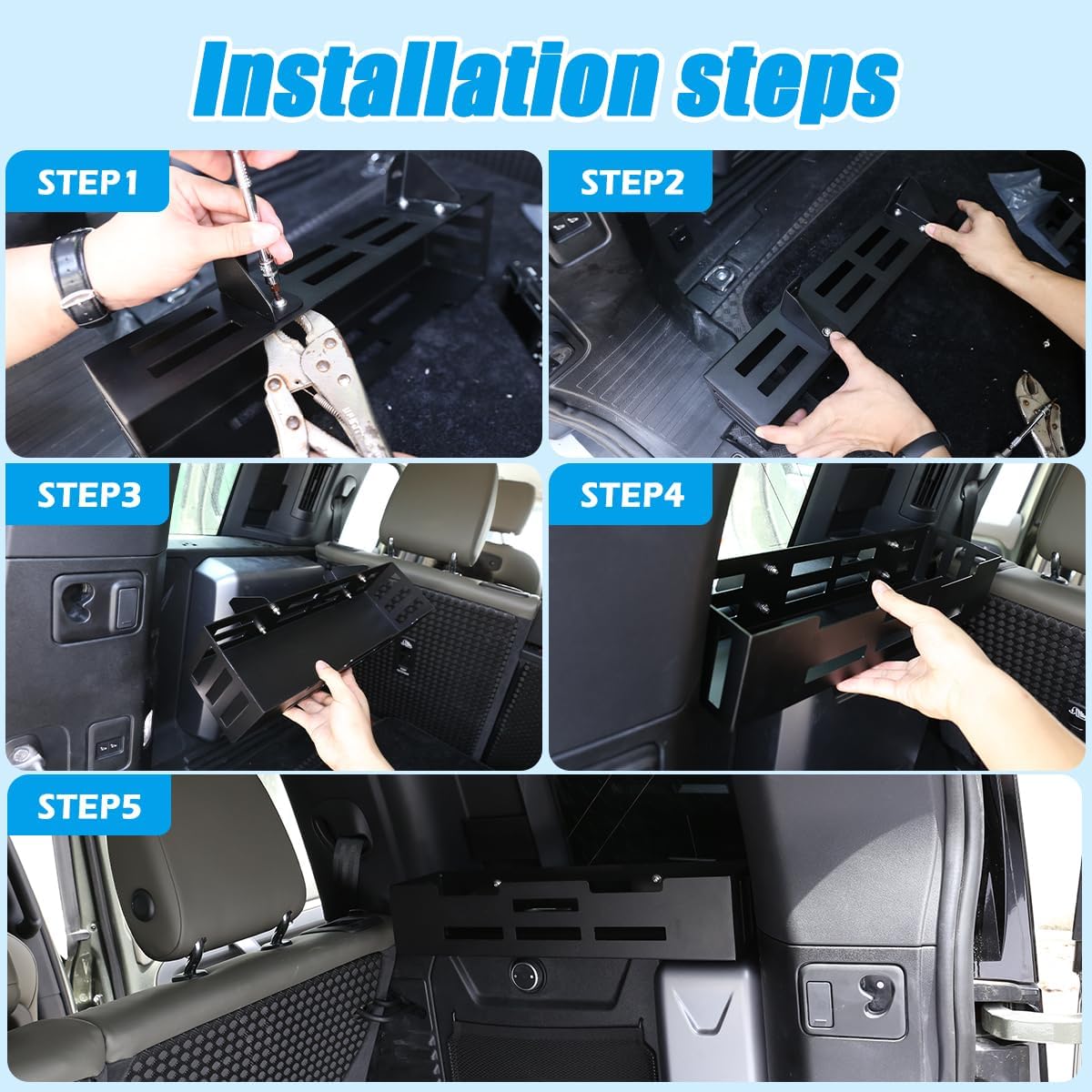 Aluminum Alloy Car Trunk Storage Basket Organizer For Land Rover Defender 110 2020-2025 Trunk Side Rack, Trunk Molle Panel Organizers Shelves Add Trunk Space Accessories (Right)