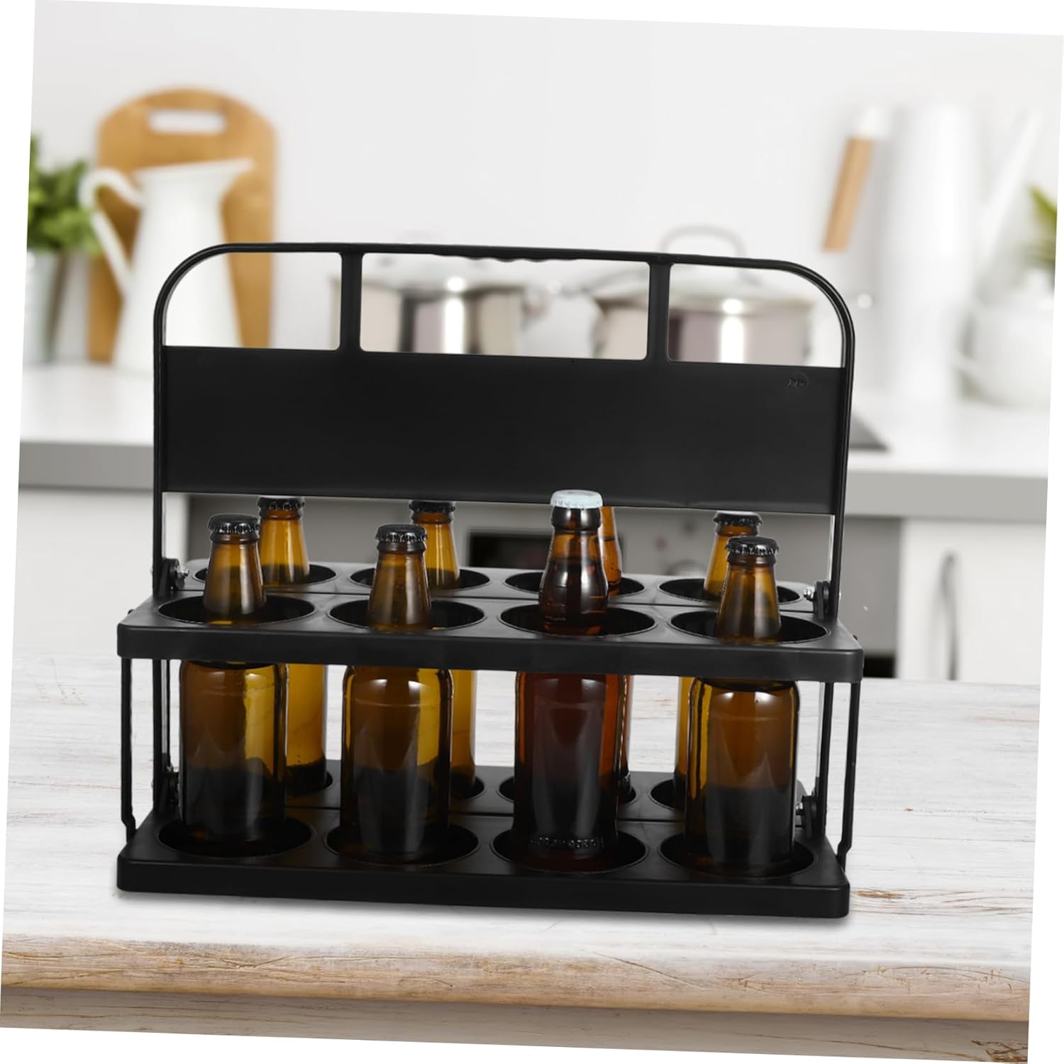 Portable Cup Drink Carrier with Handle Collapsible Beverage Holder for Sports and Outdoor Events Lightweight and Secure for Safe Transport Multipurpose Plastic Beer Basket for Bars