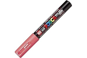 Mitsubishi Posca PC1M.66 Permanent Marker, Ultra Fine, Coral Pink