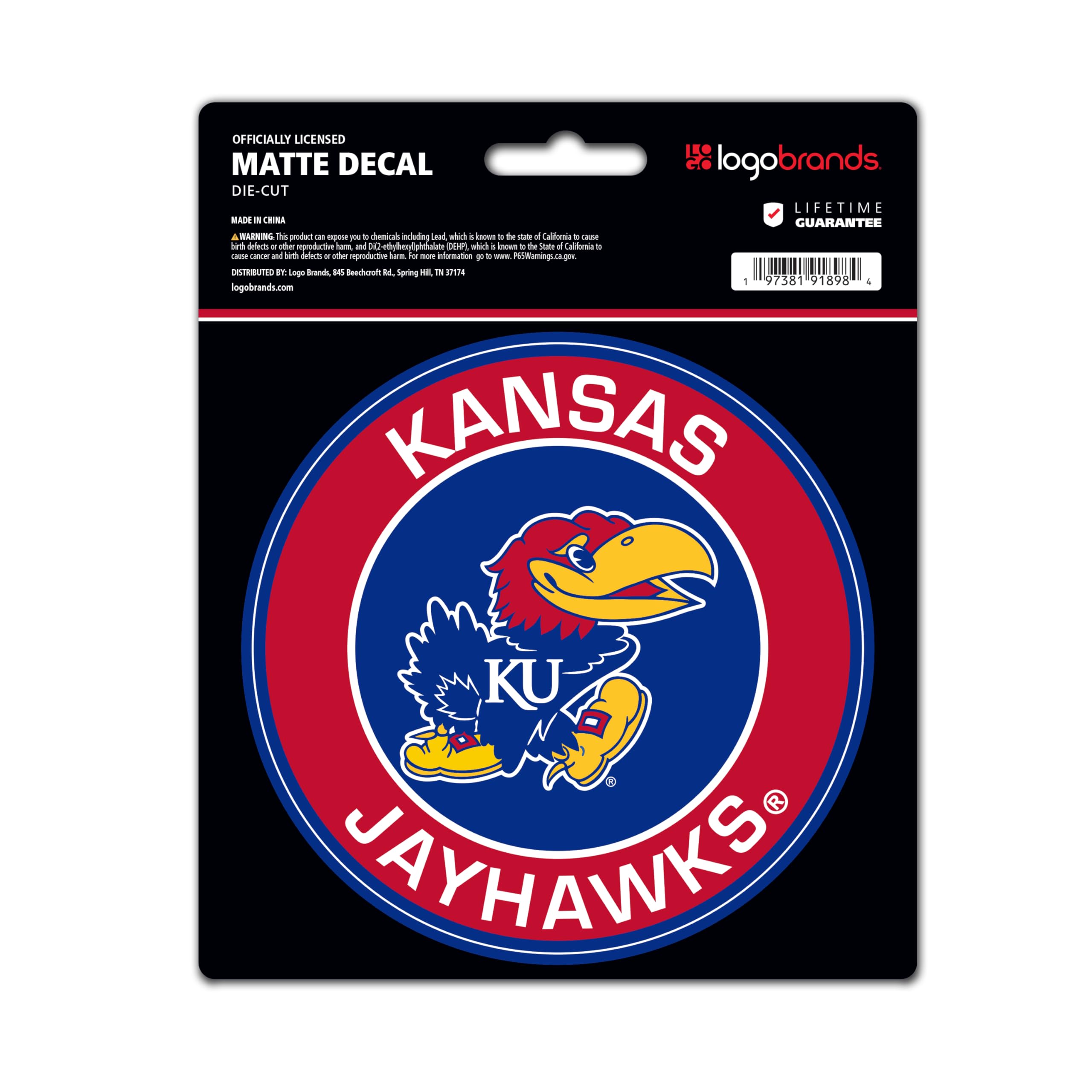 Logo Brands Kansas Jayhawks NCAA Team Logo Vinyl - electronics | Mubboo