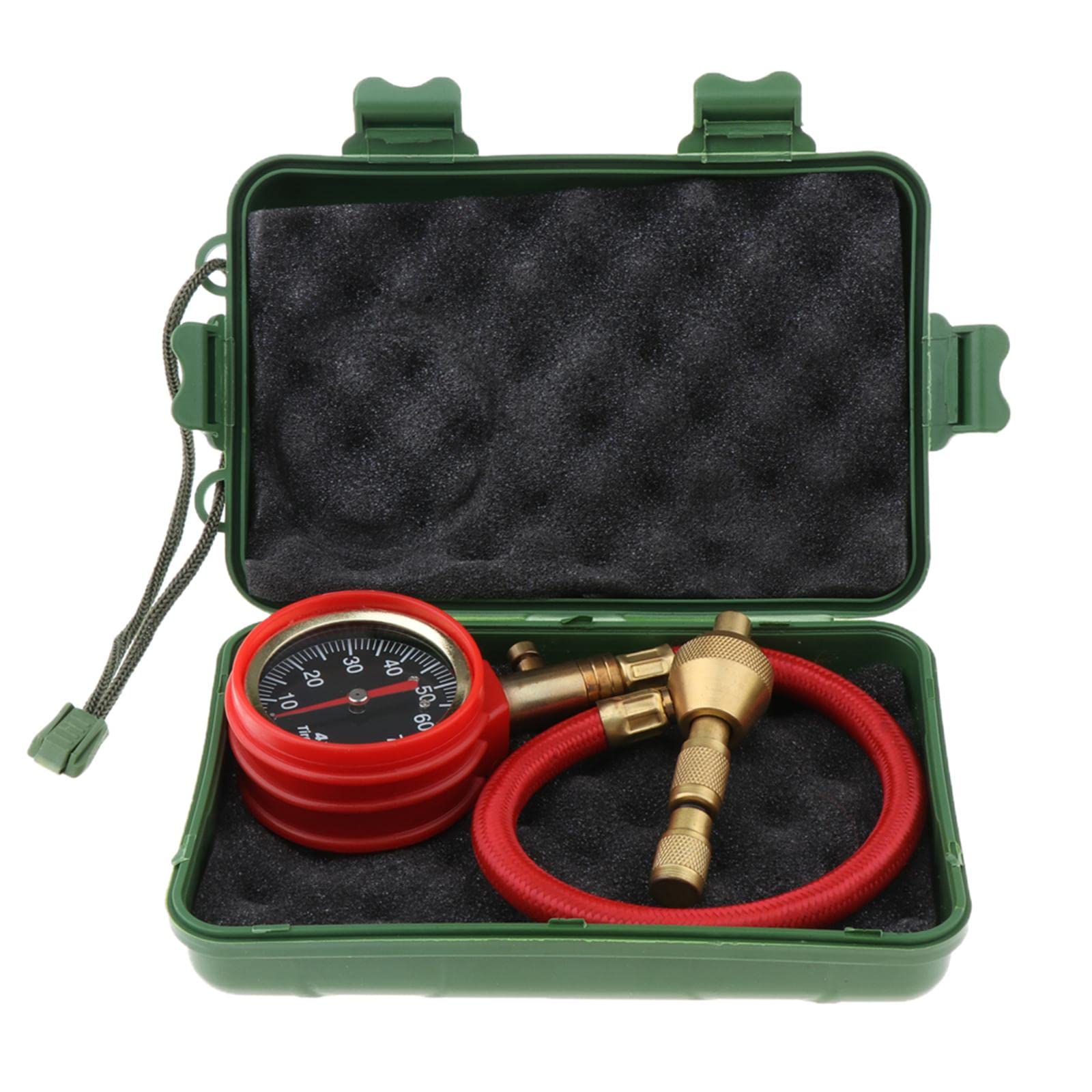Desinflador de Neumáticos, Desinflador de Aire de 0 a 70 PSI para Manómetro de Presión con Aguja, Herramienta para Válvula, rojo
