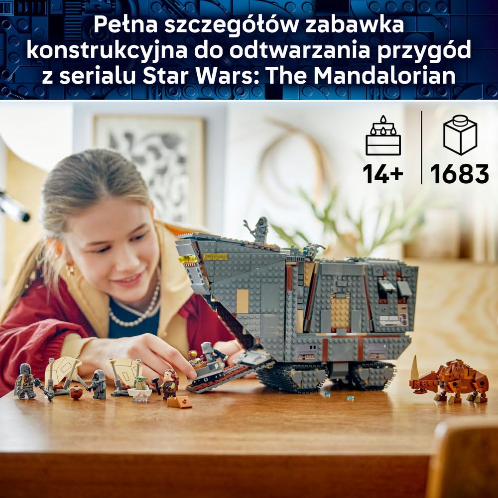 LEGO Star Wars Piaskoczołg wędrownych Jawów i bagnorożec 75453 | Model czołgu, pojazd z Gwiezdnych Wojen, prezent dla fana Star Wars 14+, klocki konstrukcyjne dla nastolatków, 1683 elementy