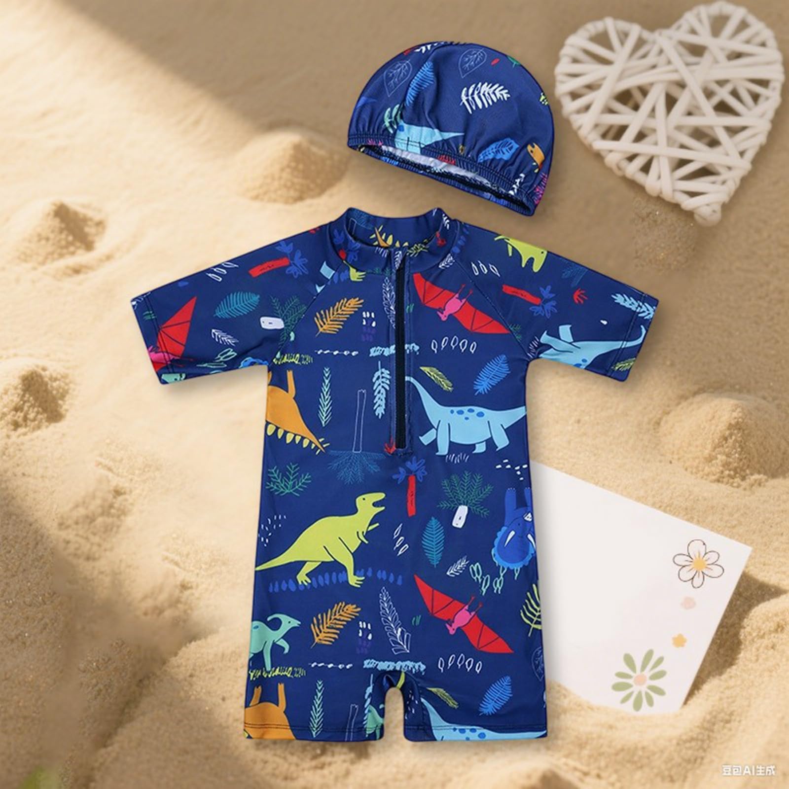 Générique Maillot de Bain garçon 1-8 Ans Combinaison Natation Piscine Plage activités Aquatiques vêtement Confortable résistant chloré