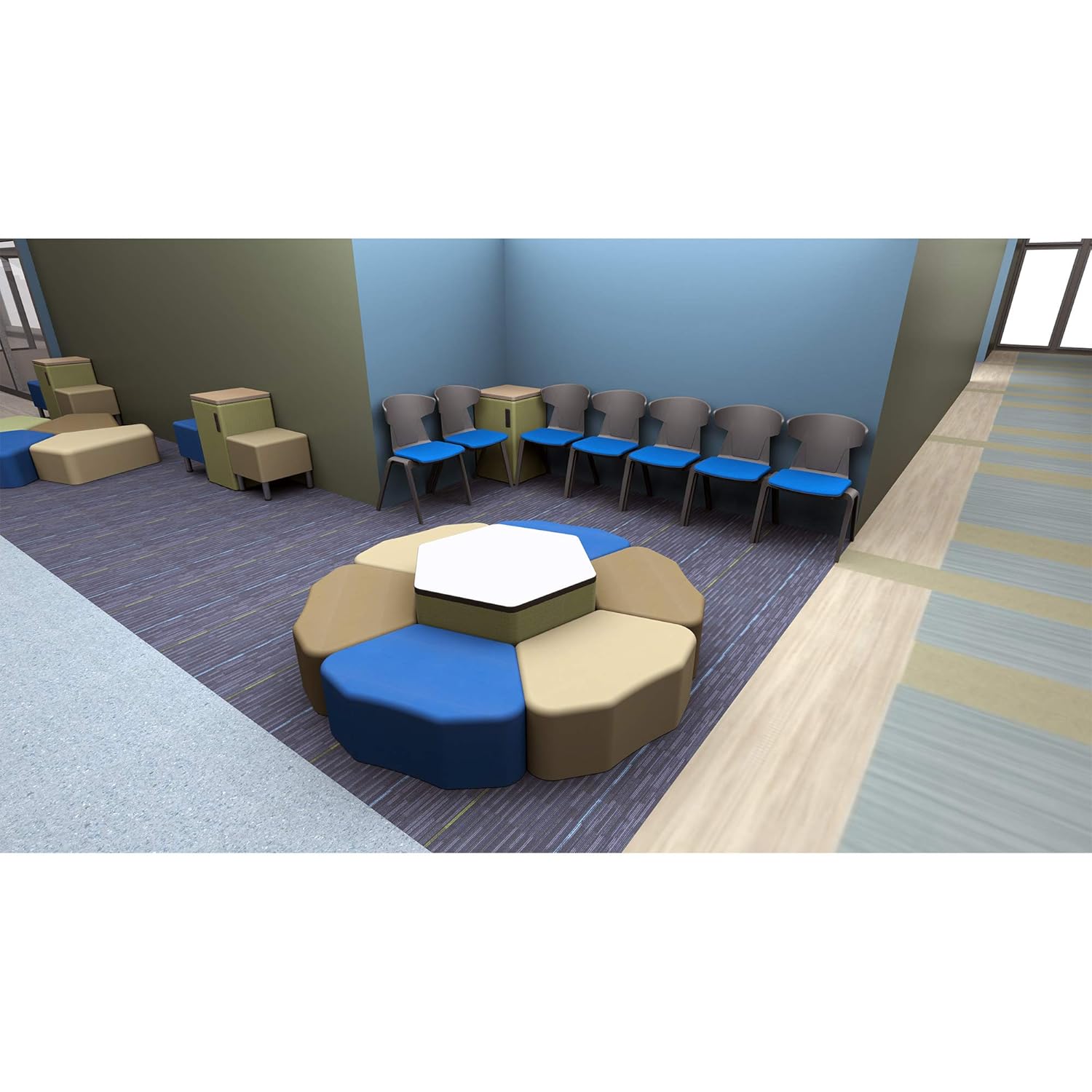 Norwood Commercial Furniture Ganging Fabric Stack Chair Set of 2 : Office Products