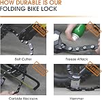 ICOCOPRO Folding Bike Lock with 3 Keys, 2.8 FT Bicycle Lock Compact Bike Locks Anti Theft, High Security Scooter Lock Bike Lock Combination, Heavy Duty Bike Chian Lock with Bracket
