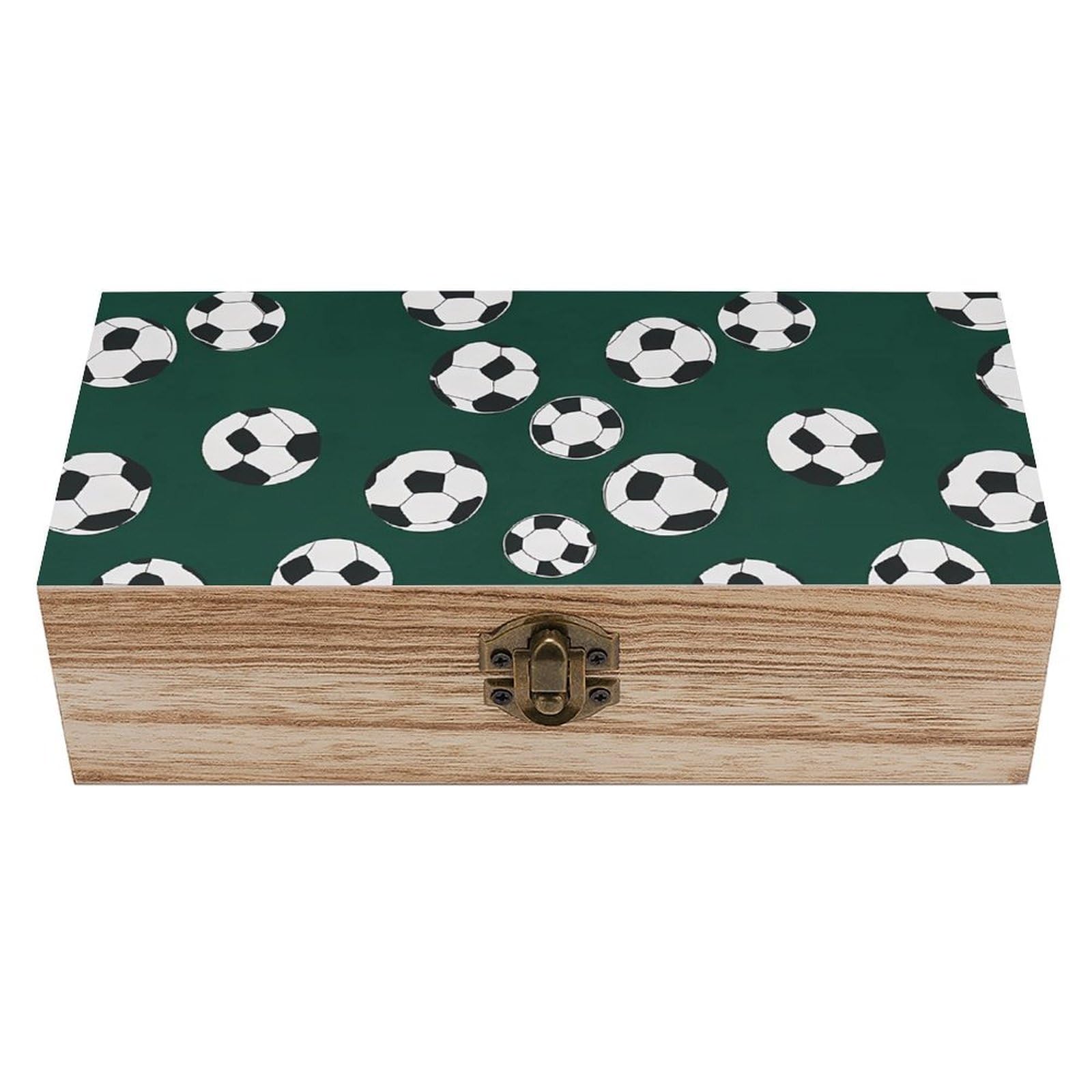 HLBSDM Soccer Football Retro Wooden Storage Box Jewelry Art Gift Boxs Decorative Keepsake Boxes