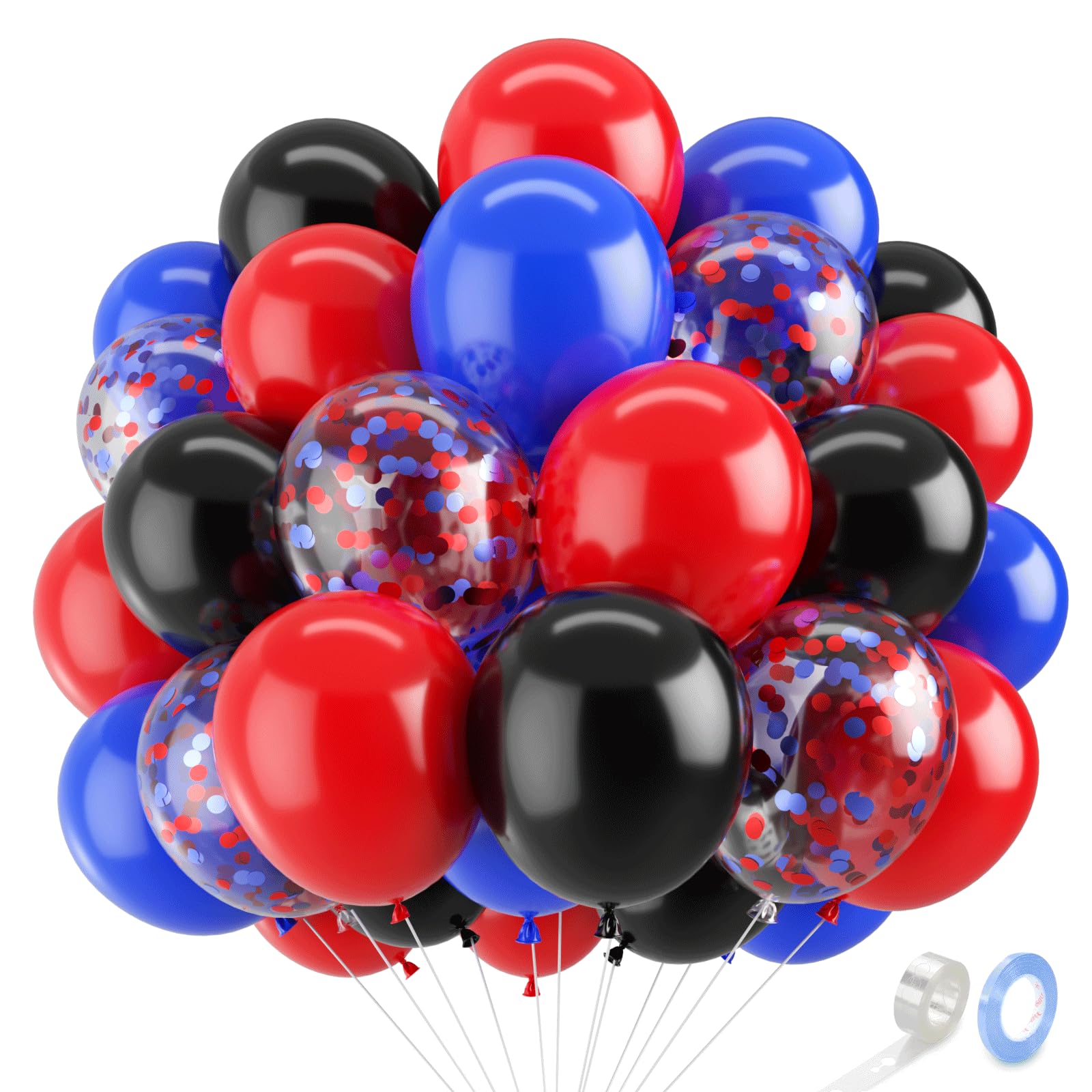 Black Gold Confetti Balloons - 50 Pack for Parties -16