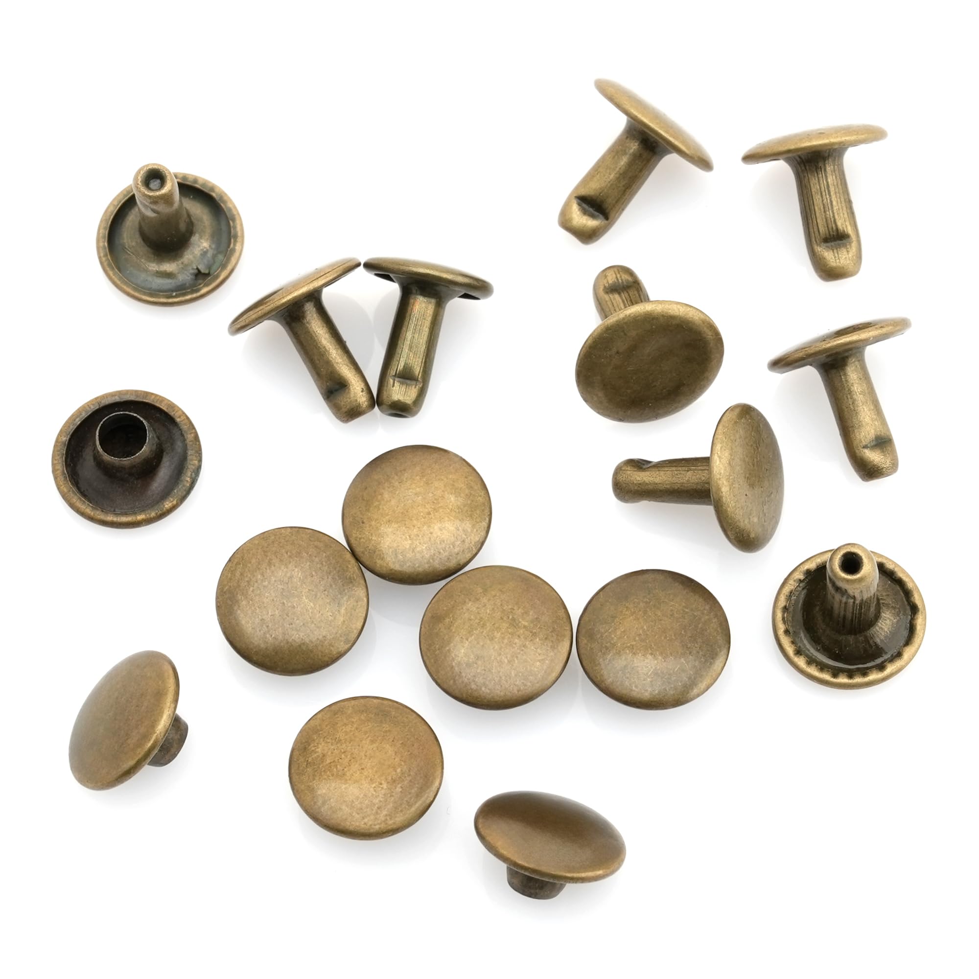 Amazon.com: CRAFTMEMORE 9mm Cap x 8mm Post Leather Rivet Double