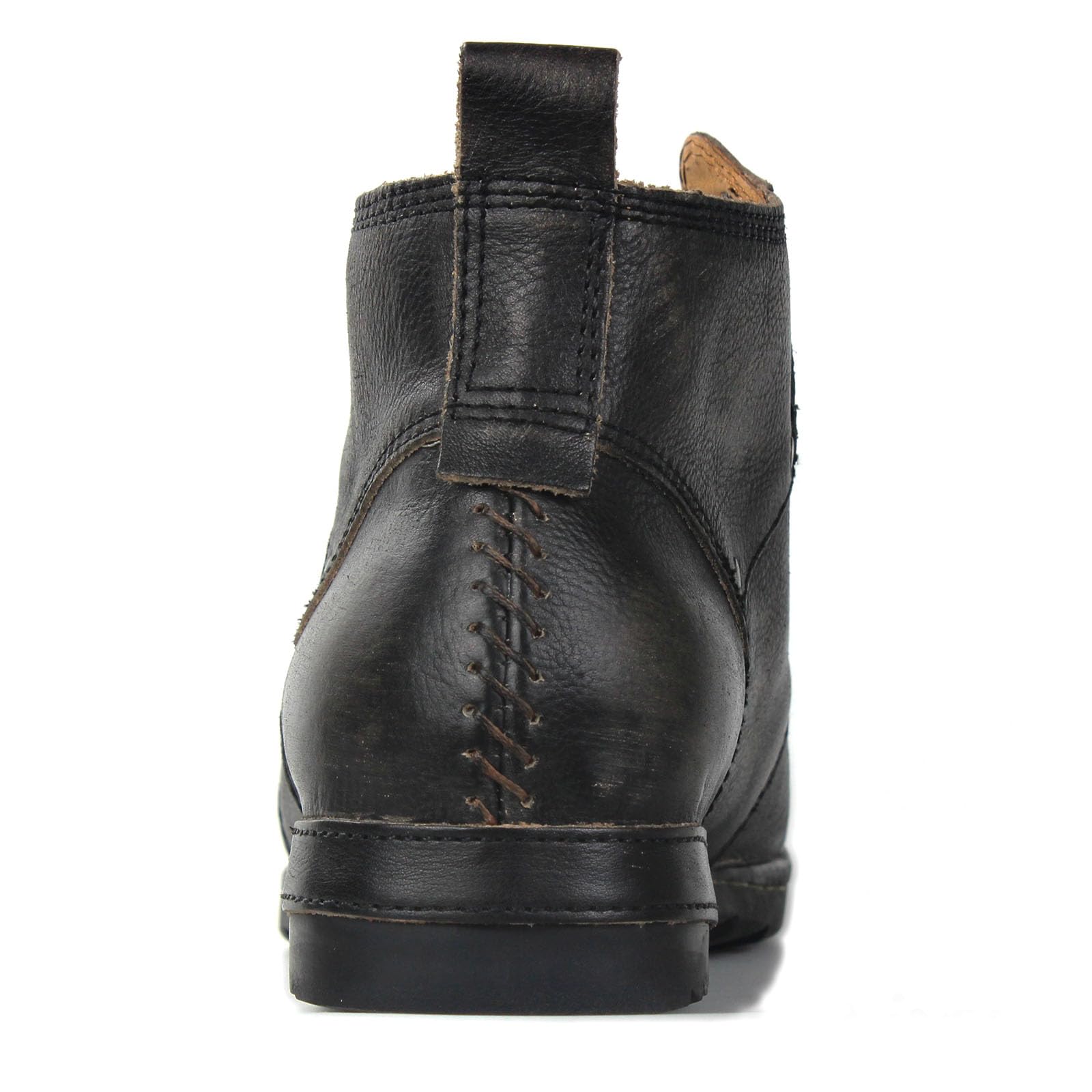 Uomo Grippy Black Iron Piece Toe-tipped Design Chukka Boots Lace-up Motorcycle Casual Leather Dress Ankle Boot for Men Fashion 6015-3-A-R