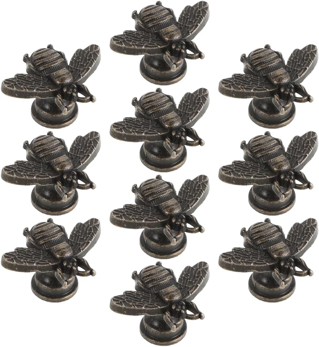 DOITOOL Vintage Bee Cabinet Knobs 1.18 Inch Metal Decorative Drawer Pulls Single Hole Wardrobe Handles for Dresser Cupboard Furniture Set of 10