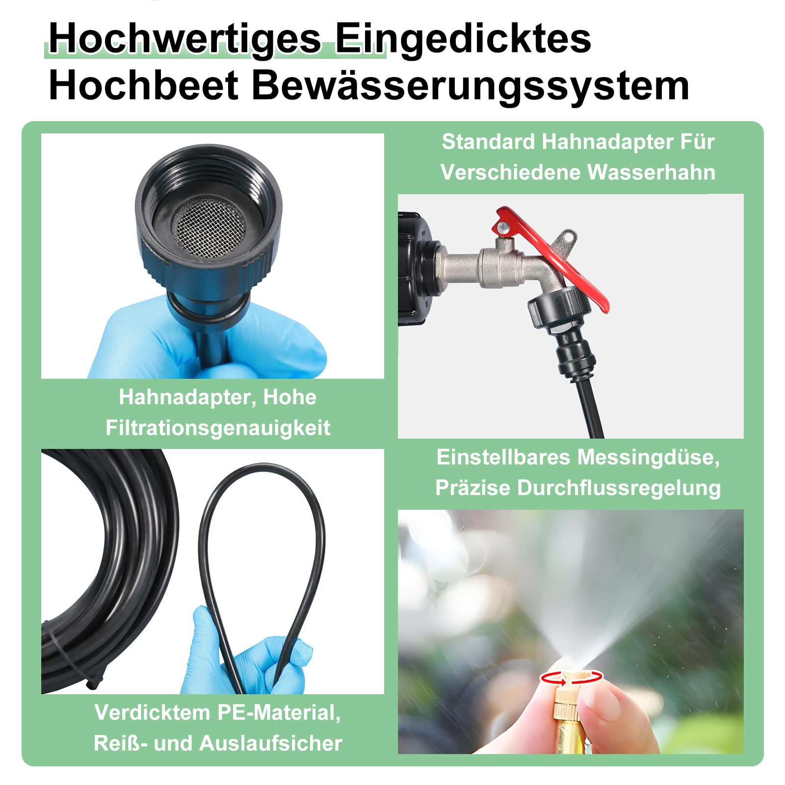 360° Gebogen Automatisch Irrigatiesysteem For De Tuin, Druppelirrigatieset, 360 Graden Verstelbaar Automatisch Bewateringssysteem, Verhoogd Bedbewateringssysteem For De Tuin(65.6Ft Set (65.6Ft hose 20