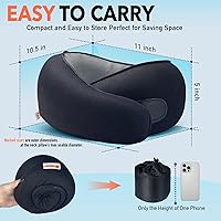 Vista 3 de Almohada de viaje Almohada de espuma viscoelástica de alta densidad con soporte envolvente de 360°. Diseño ergonómico. Ideal para viajes en avión