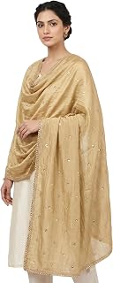 Women's Golden Sequins Butti Dupatta | Soft Chinon Dupatta For Women | Full 2.5 Mtr Length Dupatta | Ideal for women's Ethnic, Casual, Festivewear.