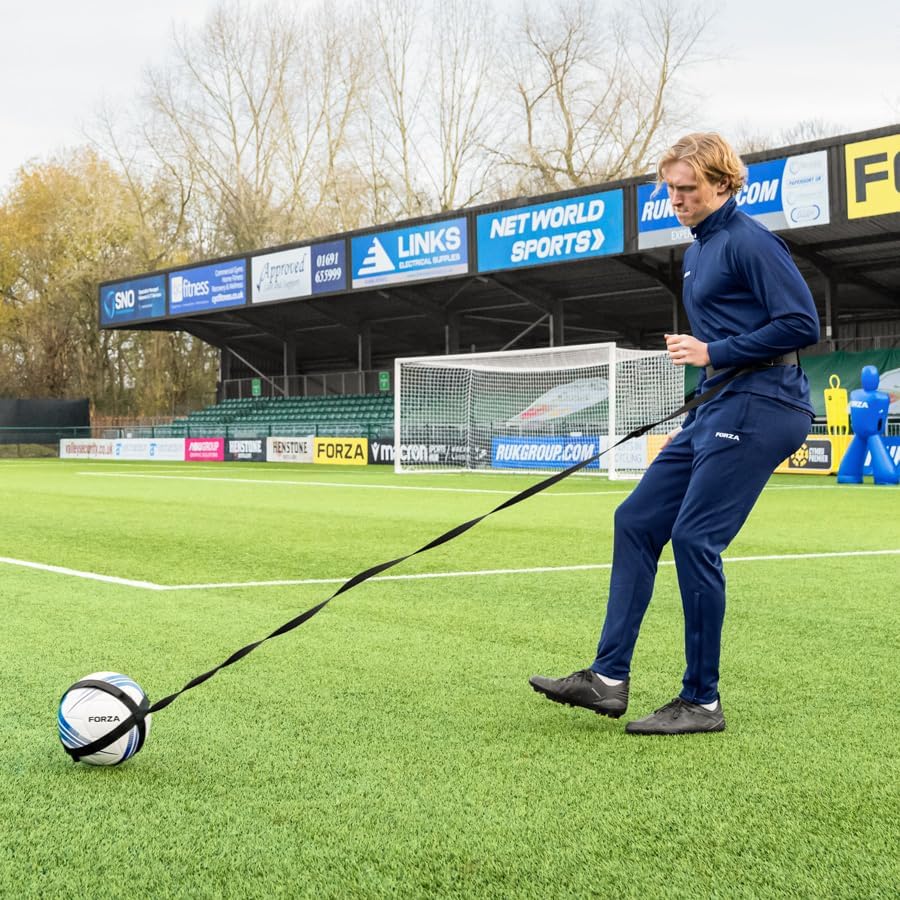 FORZA Solo Soccer Kick Trainer | Optional Ball & Pump | Sizes 3–5 | Sizes 3-5 Ball, Solo Training, Includes Pump Option, Soccer Practice Aid, Adjustable Design