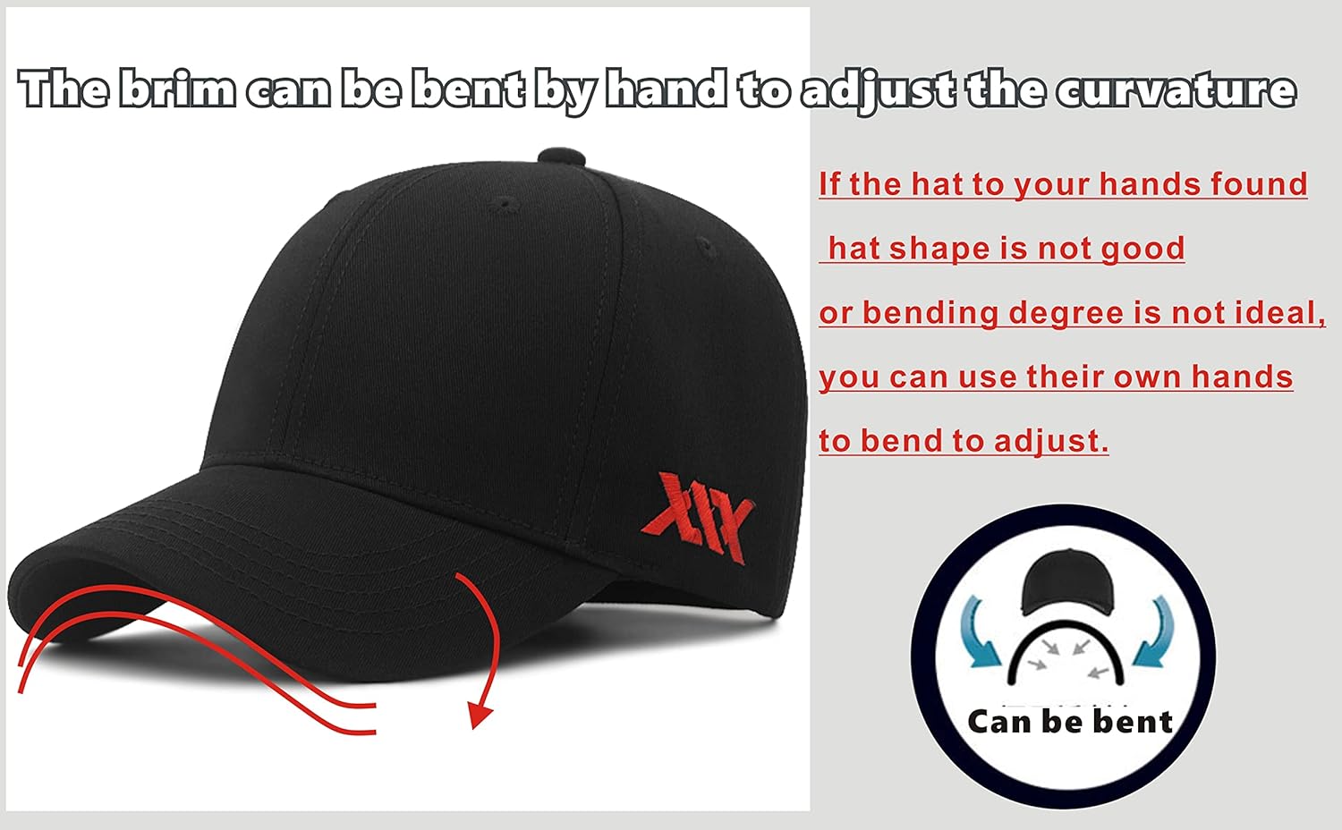 Oversize Baseball Cap XXL Big Head Hats for Men Large Embroidery Hats Dad Hat Adjustable 23.6"-26.8" - Image 9