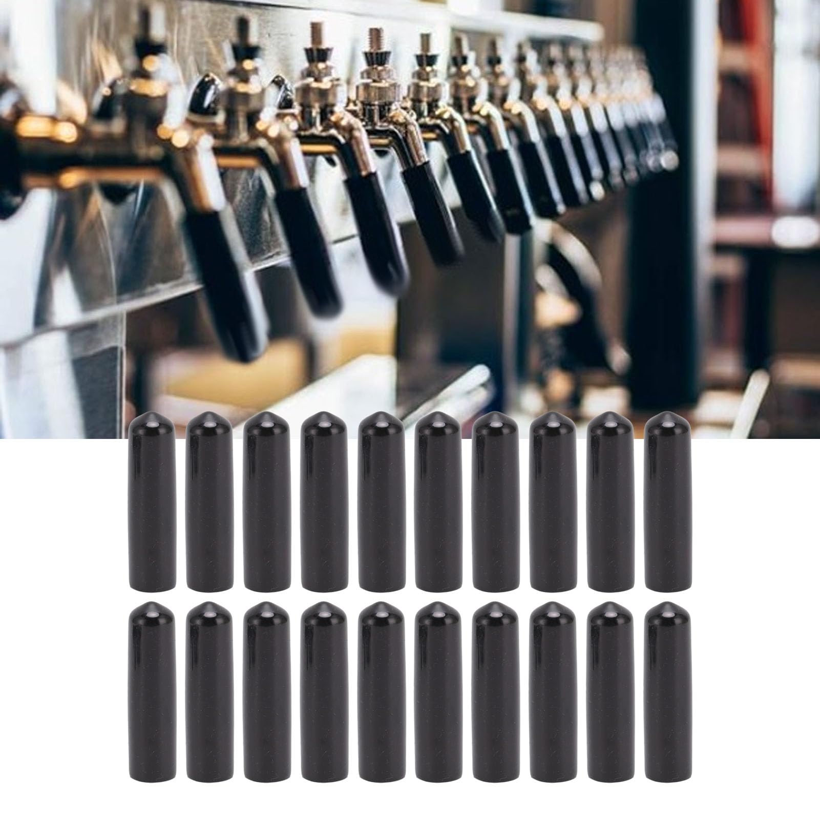 Qcwwy 20 Stück Fassbier-Zapfhahn-Abdeckungen, Silikon-Wasserhahn-Zapfstaub-Dichtungskappe, Schnuller, Bier-Wasserhahn-Düsenabdeckungen für Standard-Bar-Wasserhähne, Isolierung, Fässer,